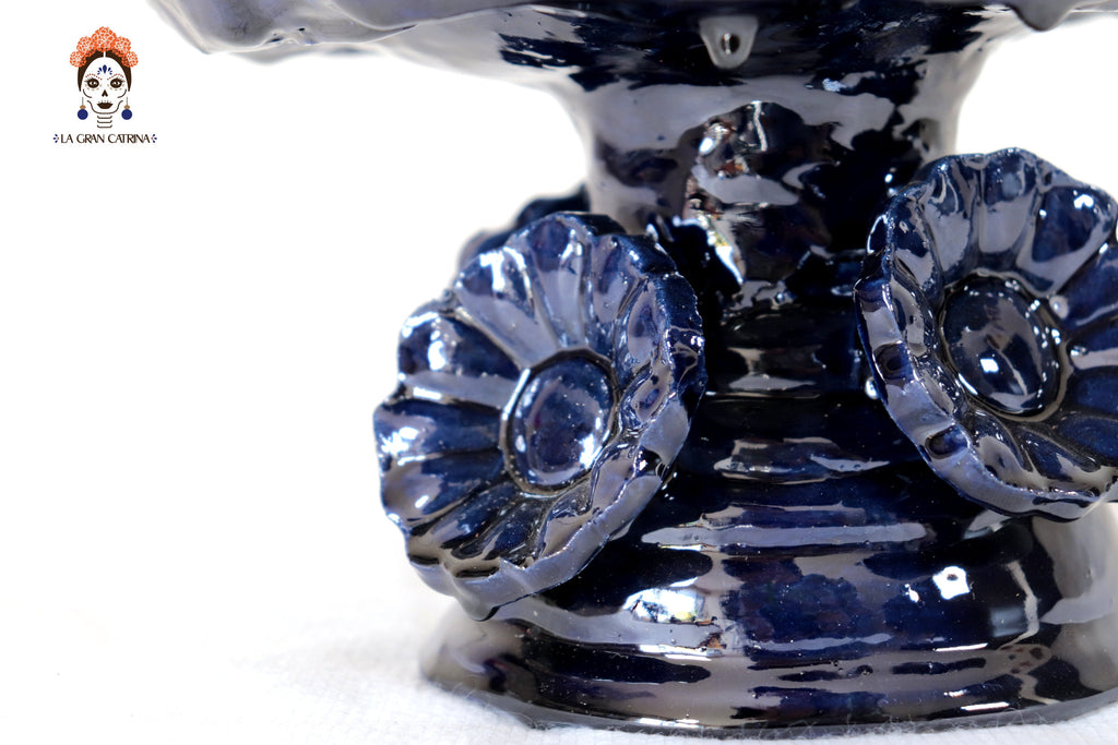 Fruit Bowl Medium Blue Glazed Clay - 7.8 in. Juan Gtz