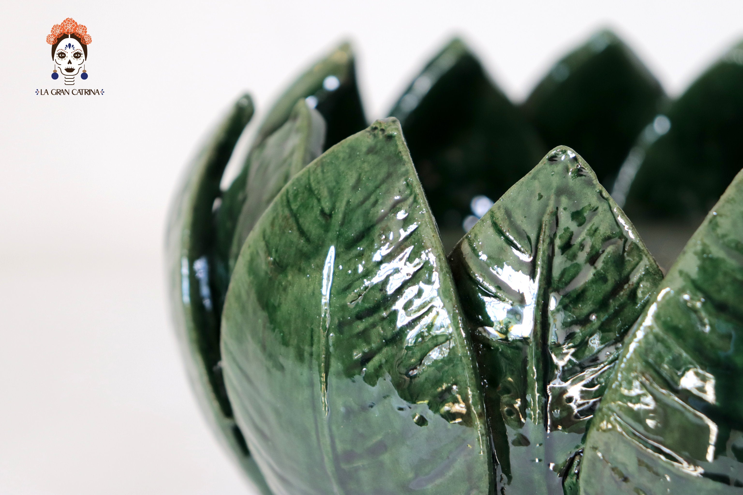 Fruit Bowl Medium Green Glazed Clay - 7.8 in. Juan Gtz
