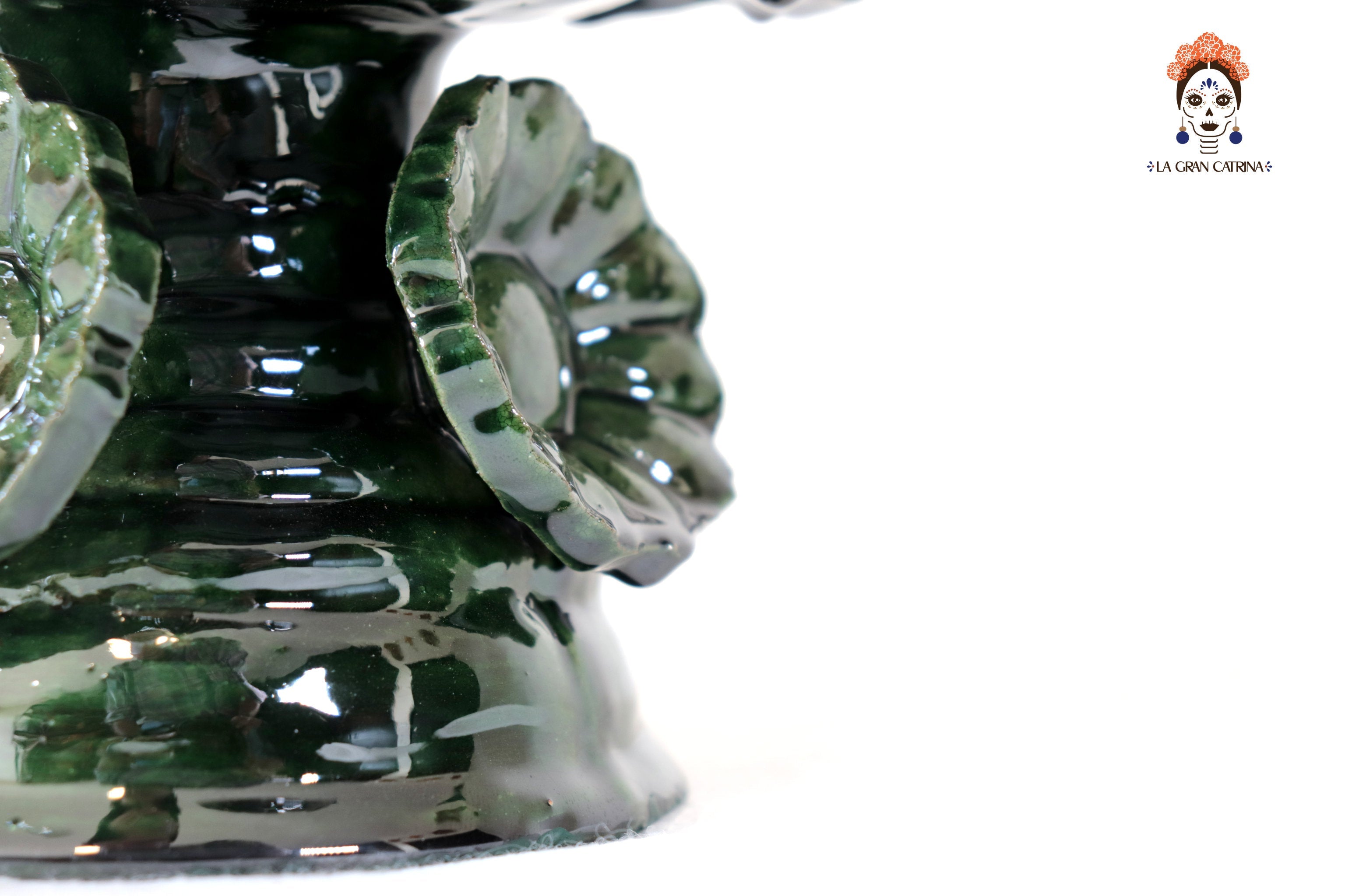 Fruit Bowl Medium Green Glazed Clay - 7.8 in. Juan Gtz