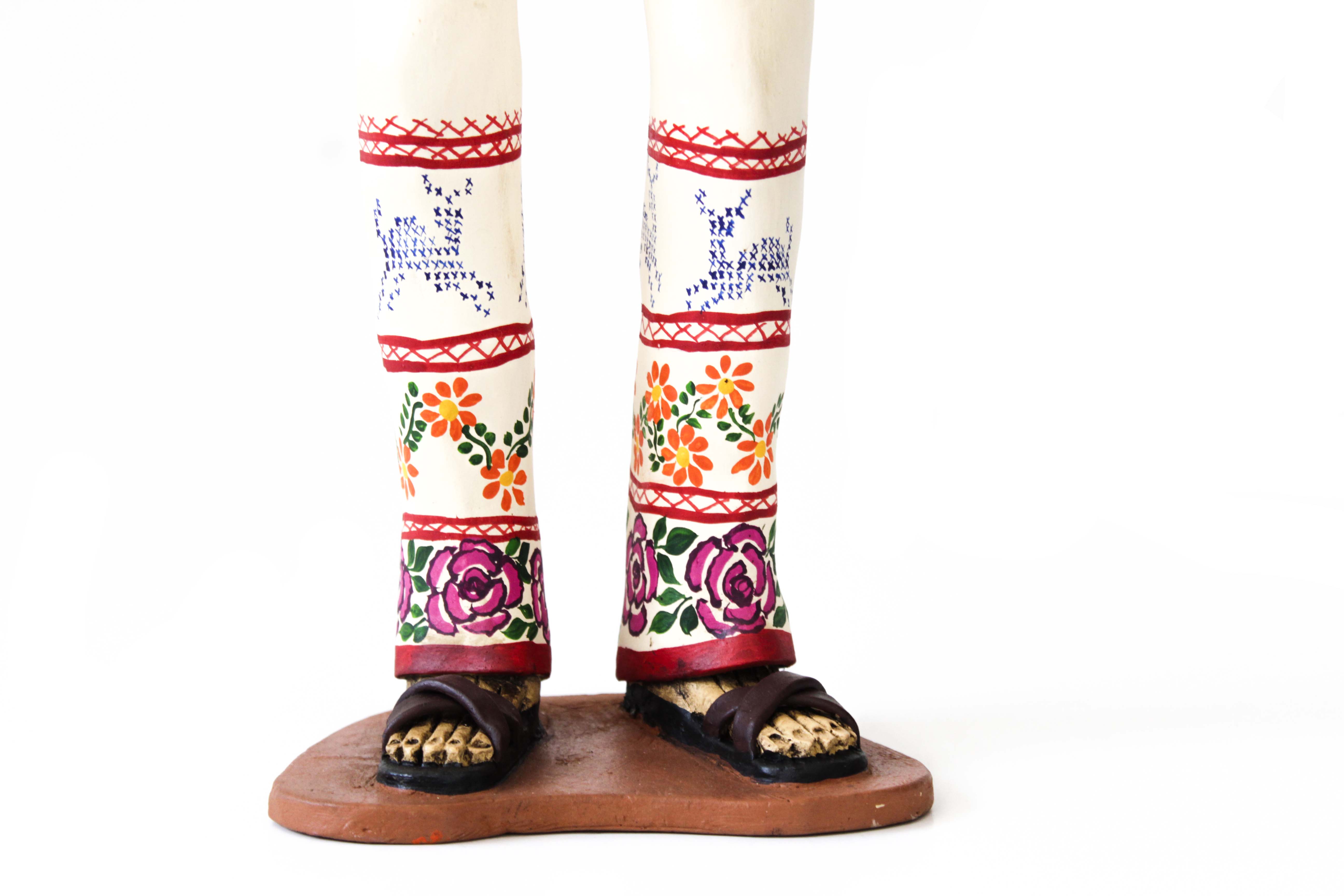 Pair of Catrines Huicholes - 26 in. Adan