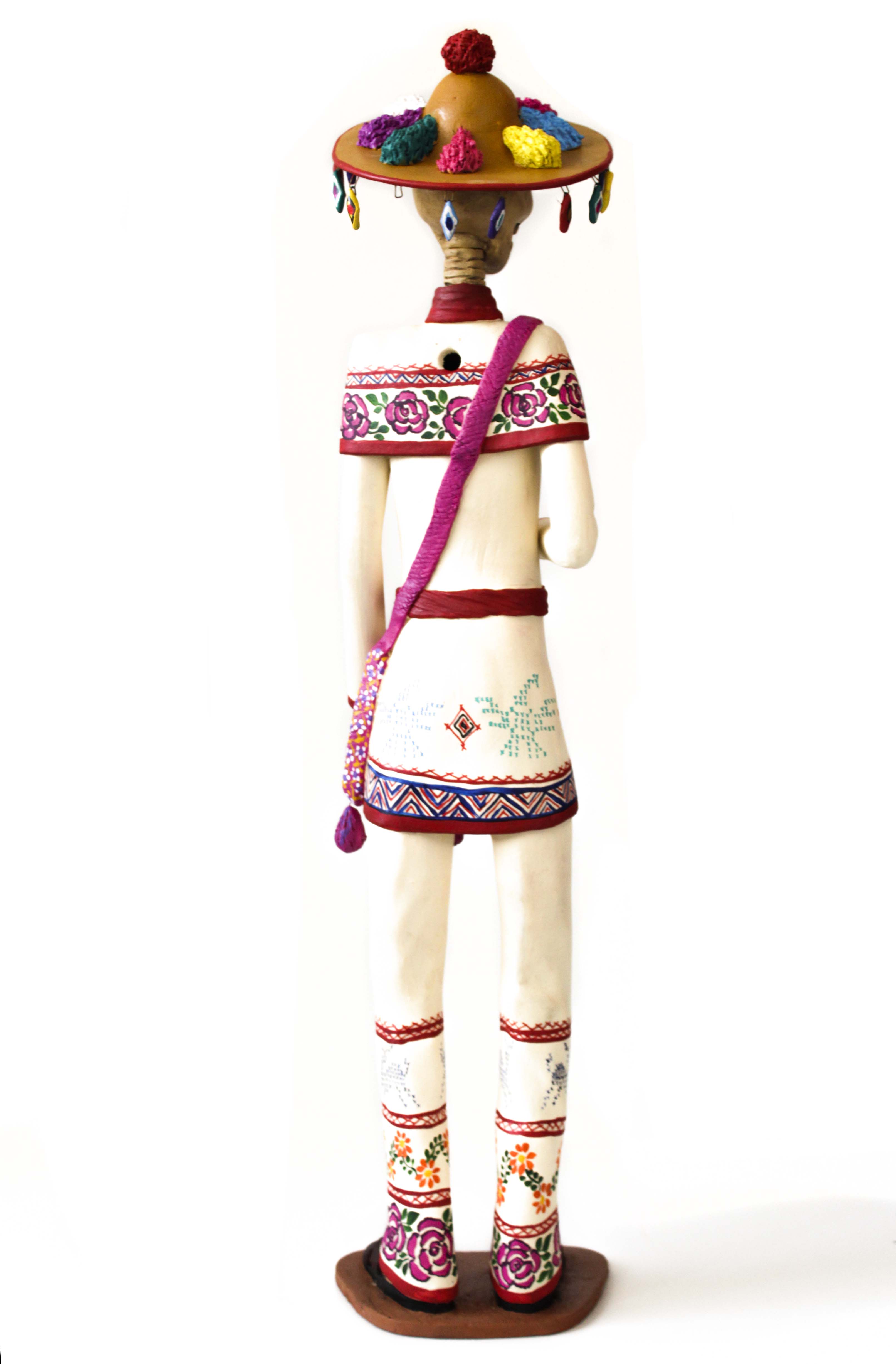 Pair of Catrines Huicholes - 26 in. Adan