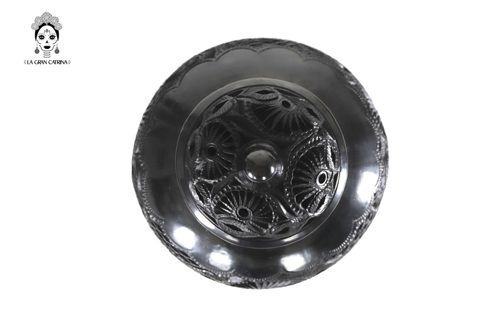 Vase "Arena" Handcrafted Black Clay 14.5 in. - in. Production Tere Oax