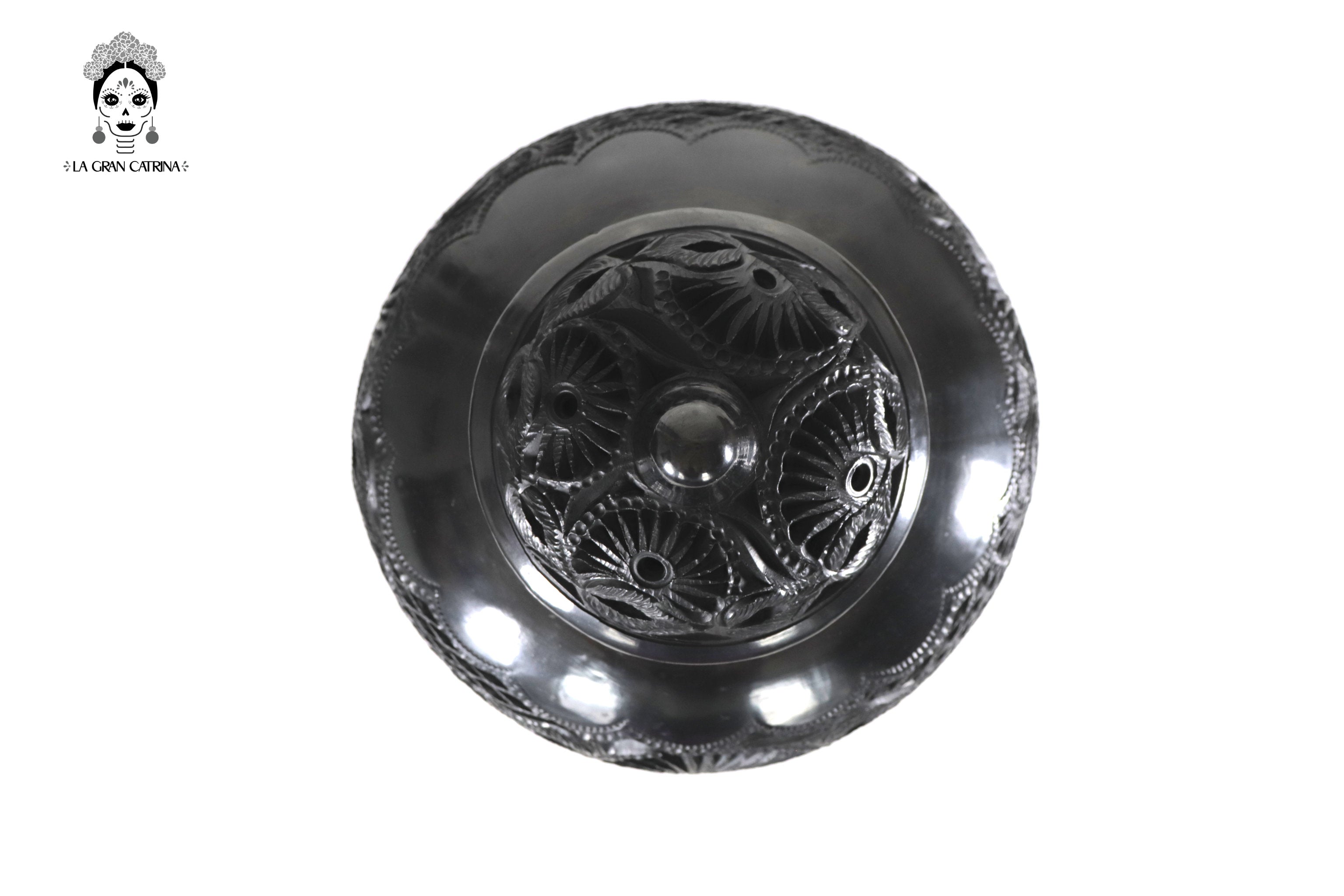 Vase "Arena" Handcrafted Black Clay 14.5 in. - in. Production Tere Oax