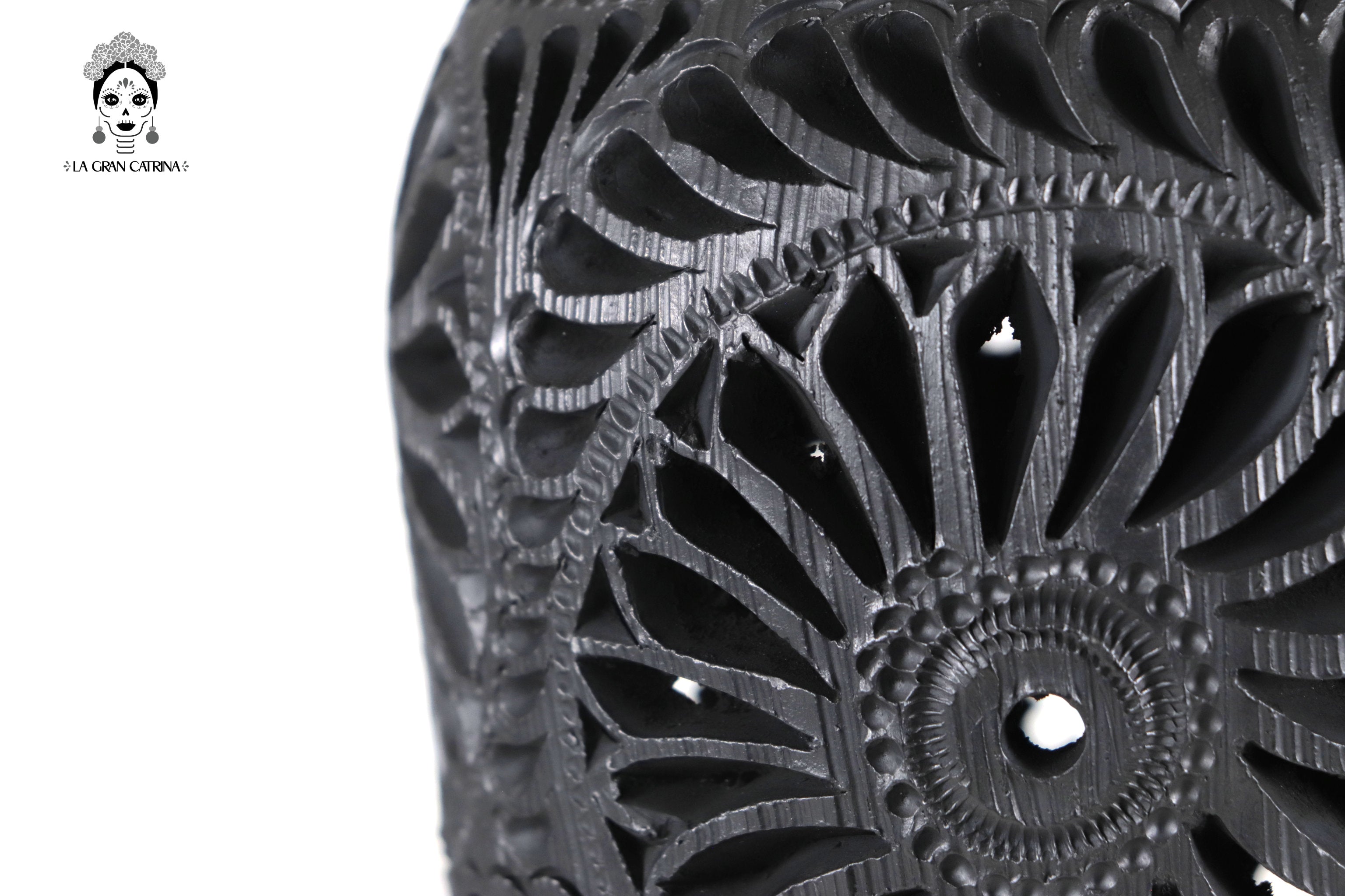 Vase "Fuego" Handcrafted Black Clay 17.3 in. Tere Oax