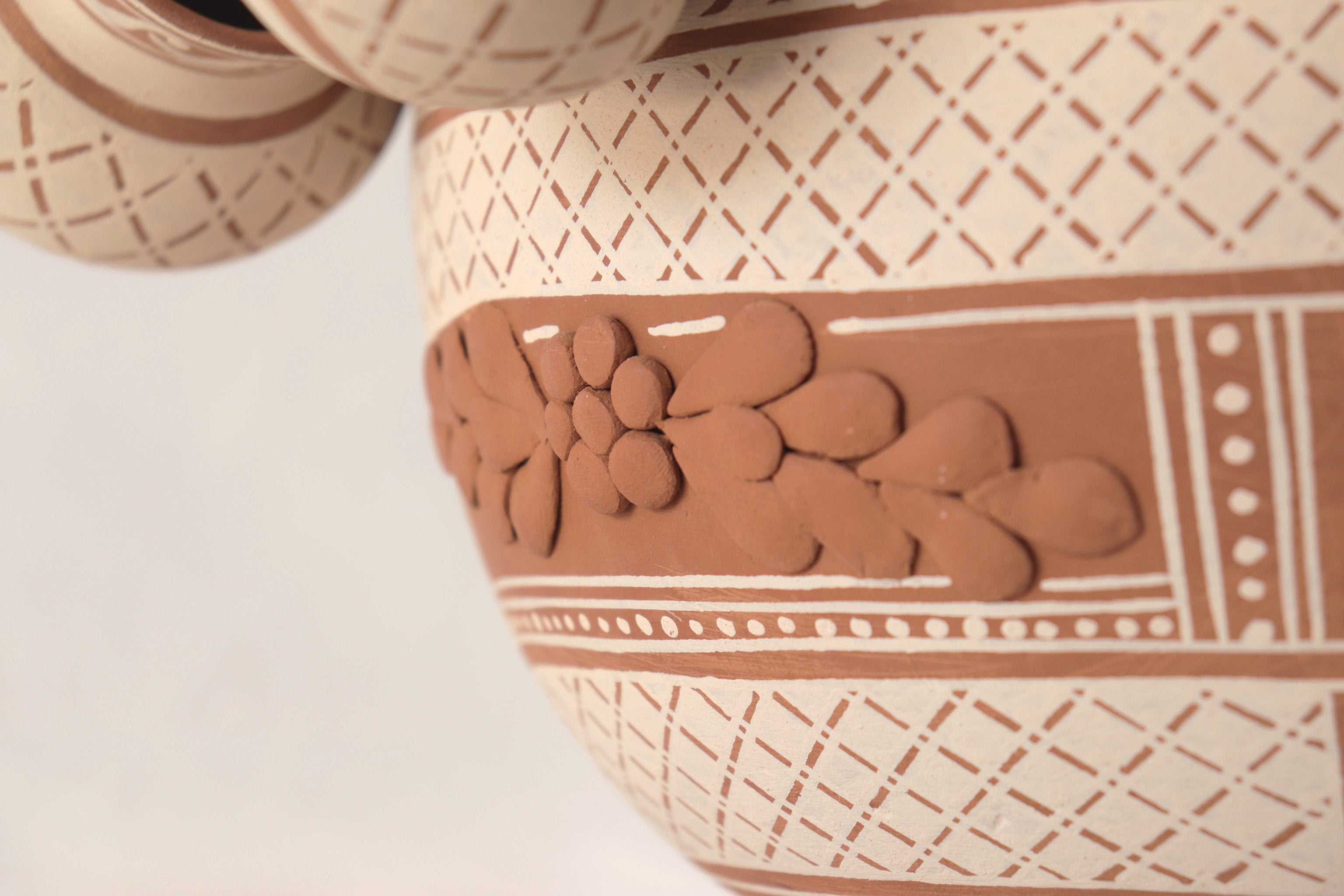 Ponchera - Vase with tazas Clay - Patamban - 15 in. Patamban