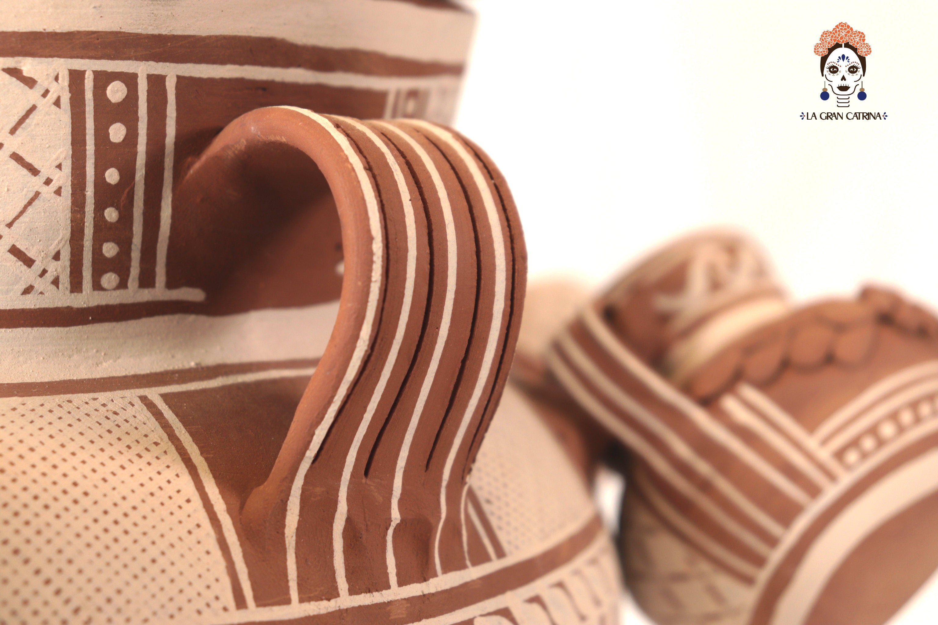 Ponchera - Vase with tazas Clay - Patamban - 15 in. Patamban