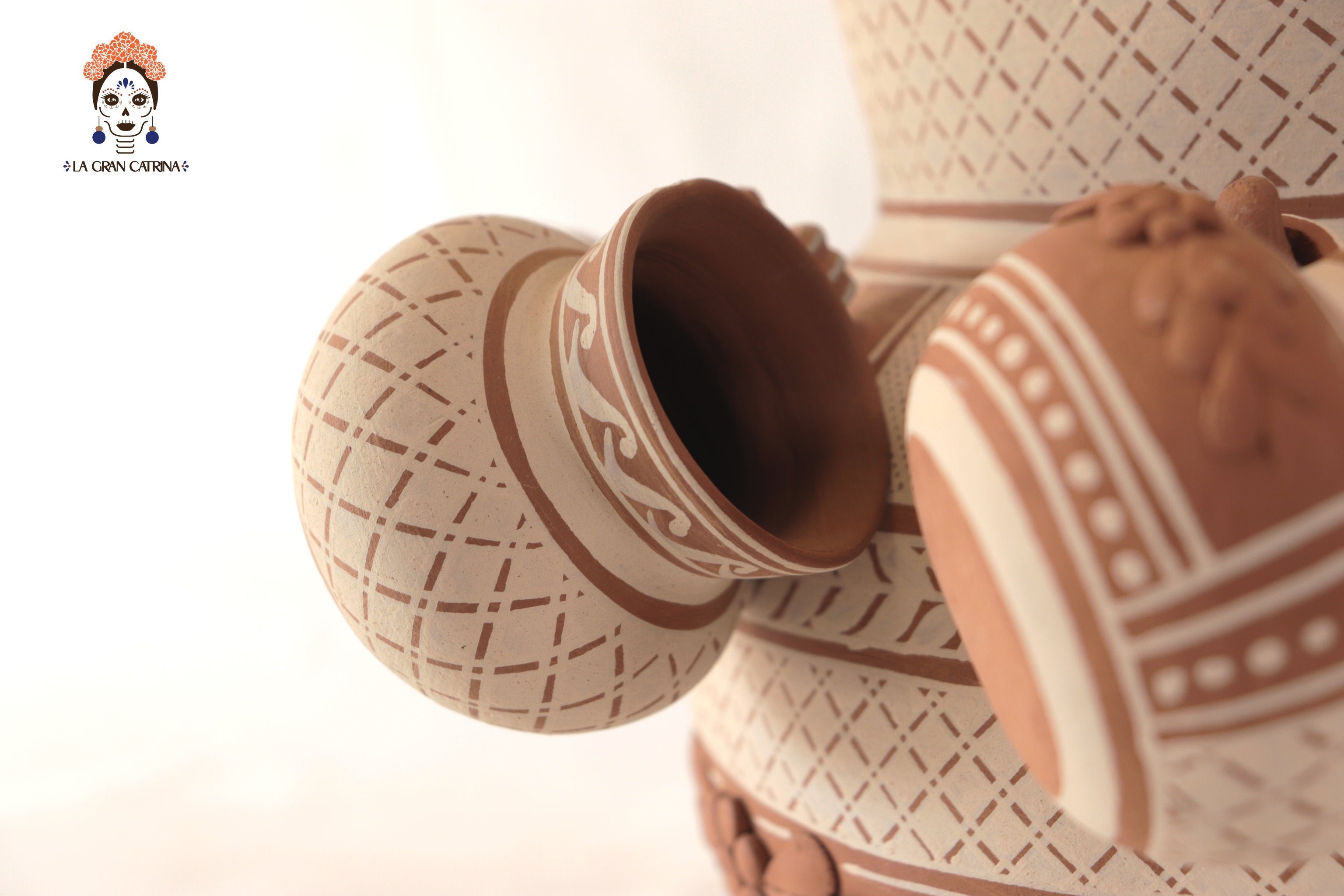 Ponchera - Vase with tazas Clay - Patamban - 15 in. Patamban
