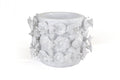 Planter with Flowers and butterflies white - Glazed Clay - 7.6 in. Tereri
