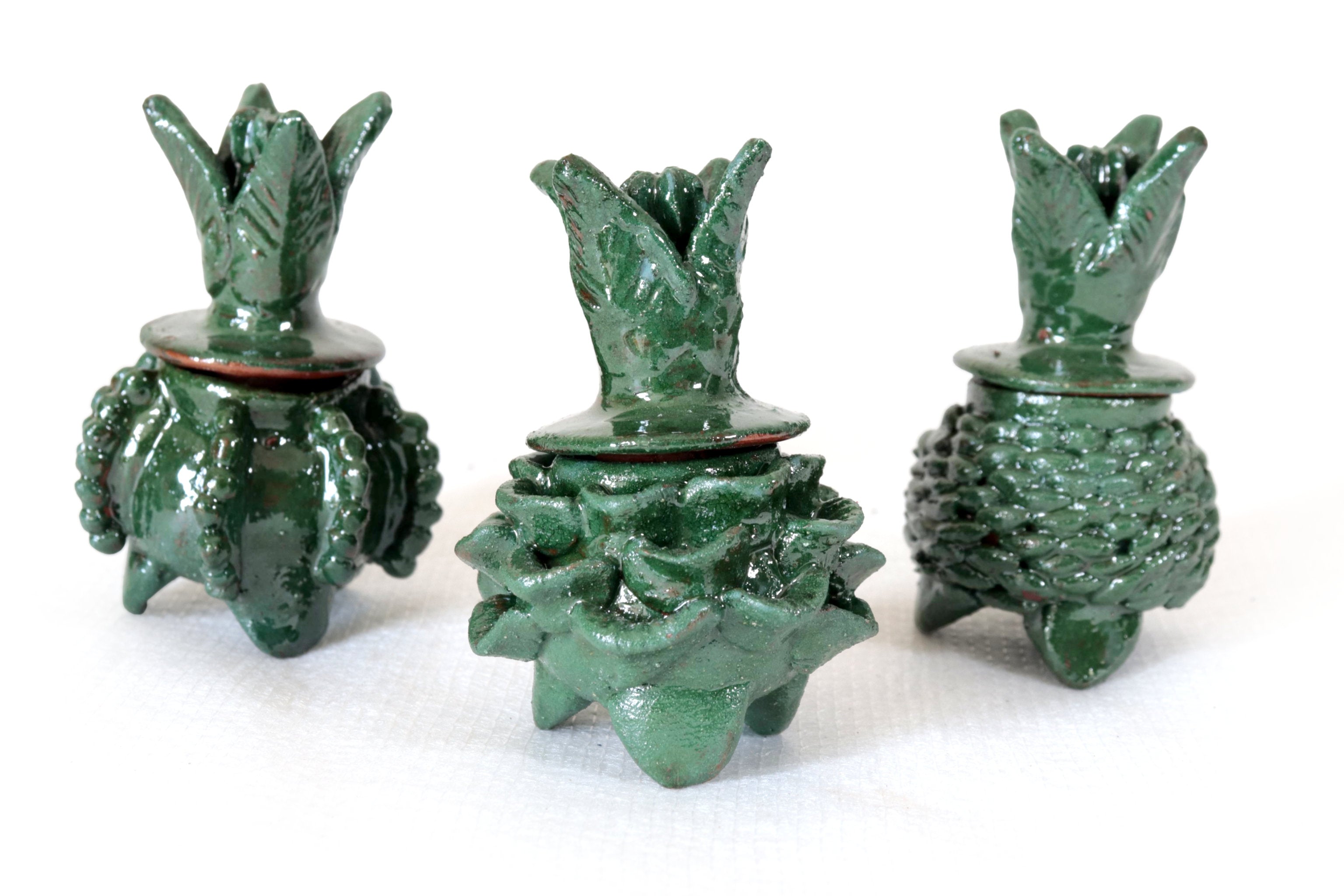 Set pineapple Michoacán Clay - Greens miniature - 3.1 in. Juan Gtz