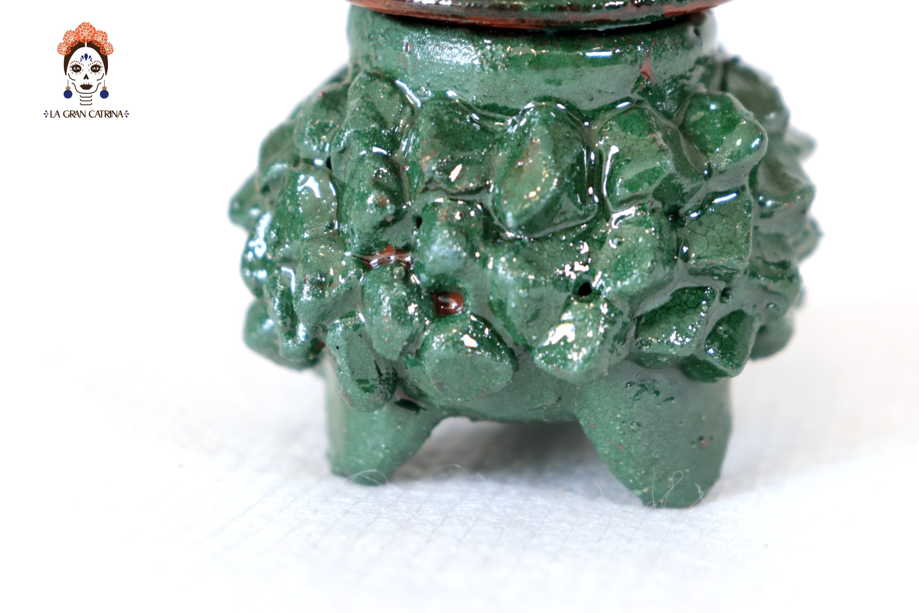 Set pineapple Michoacán Clay - Greens miniature - 3.1 in. Juan Gtz