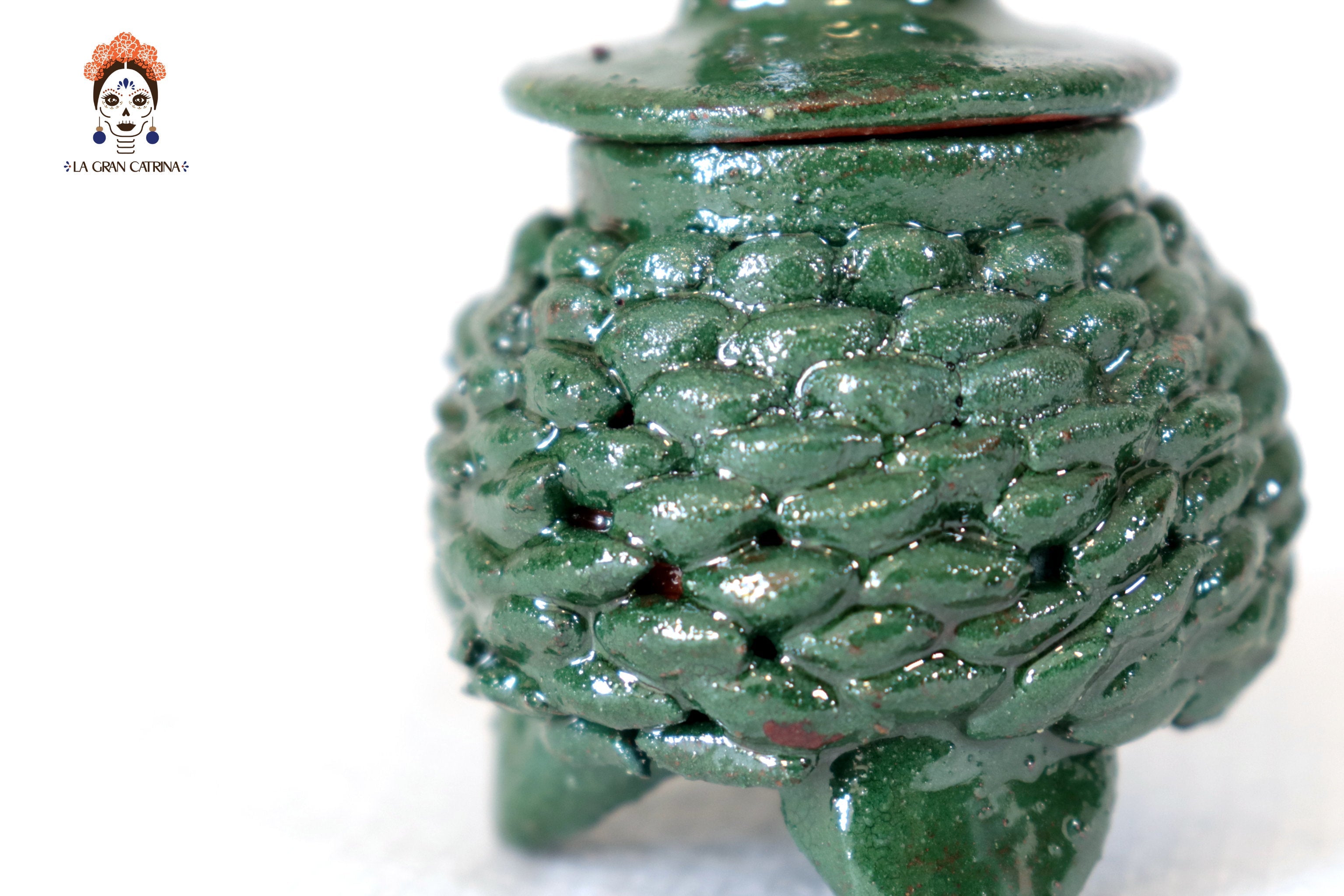 Set pineapple Michoacán Clay - Greens miniature - 3.1 in. Juan Gtz