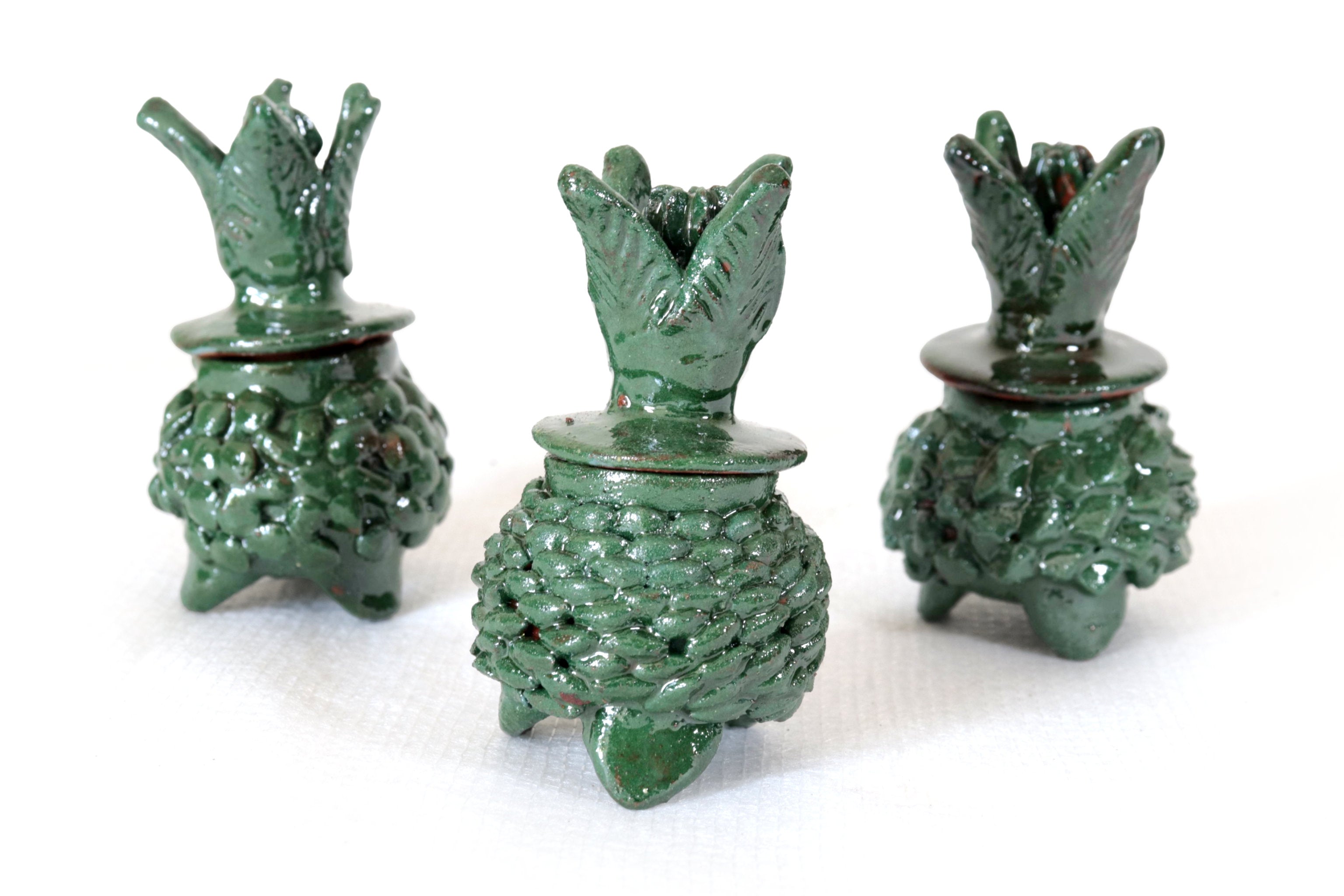 Set pineapple Michoacán Clay - Greens miniature - 3.1 in. Juan Gtz