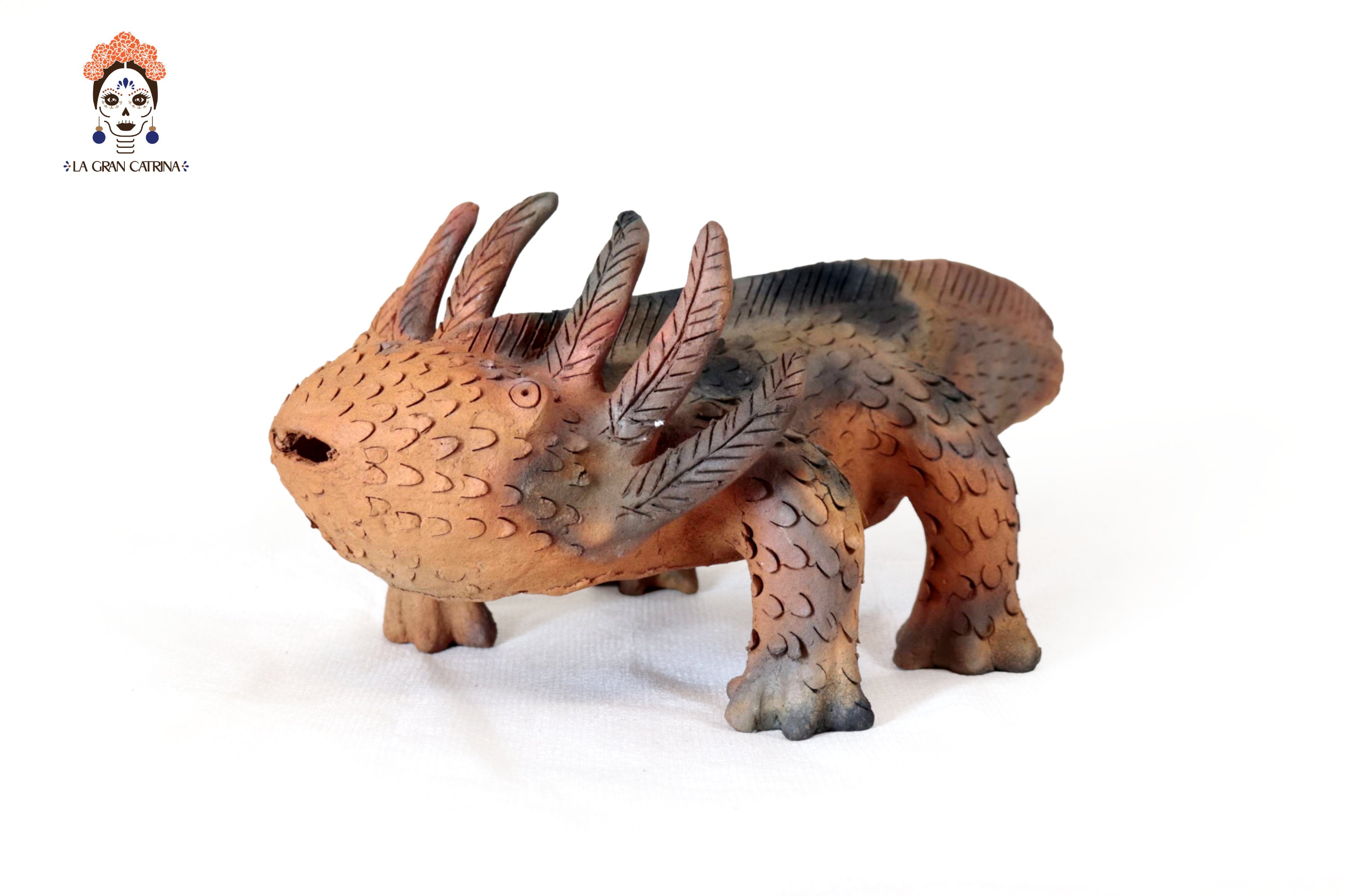 Axolotl of Natural Clay - 15.7 in. - in. Production Zipiajo
