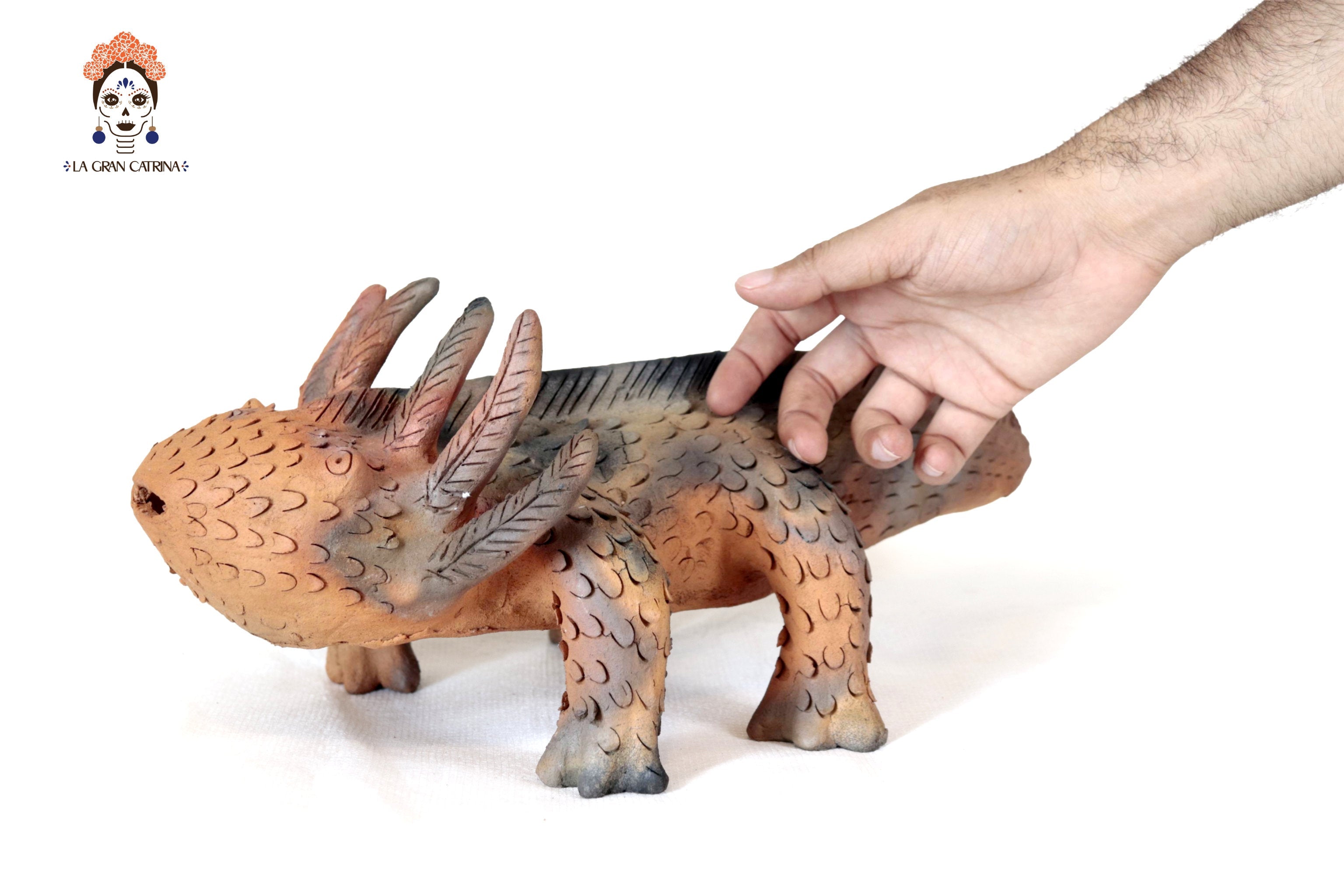 Axolotl of Natural Clay - 15.7 in. - in. Production Zipiajo