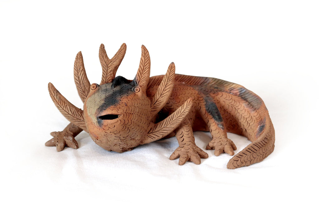 Axolotl II of Natural Clay - 14.1 in. Zipiajo