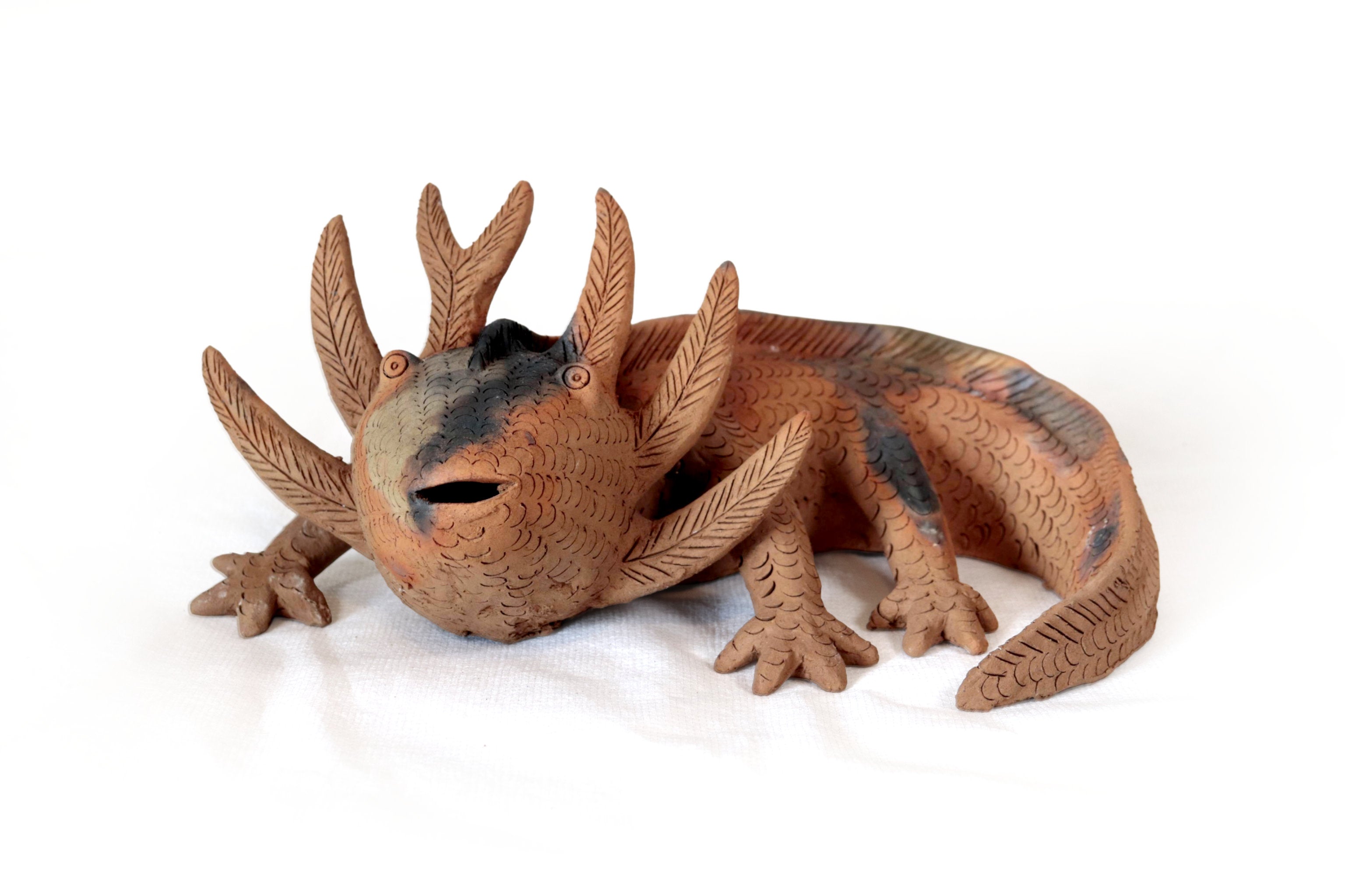 Axolotl II of Natural Clay - 14.1 in. Zipiajo