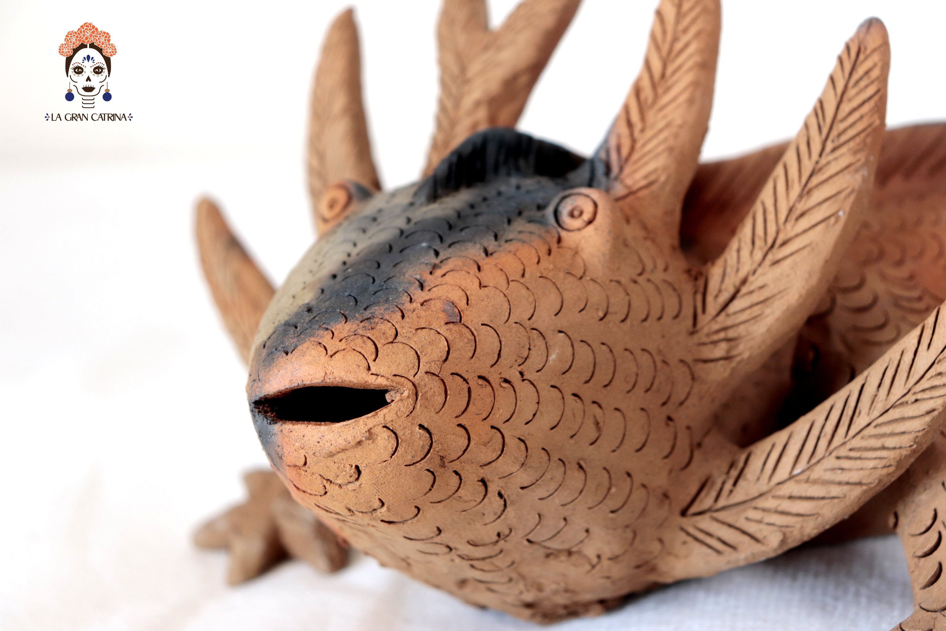 Axolotl II of Natural Clay - 14.1 in. Zipiajo