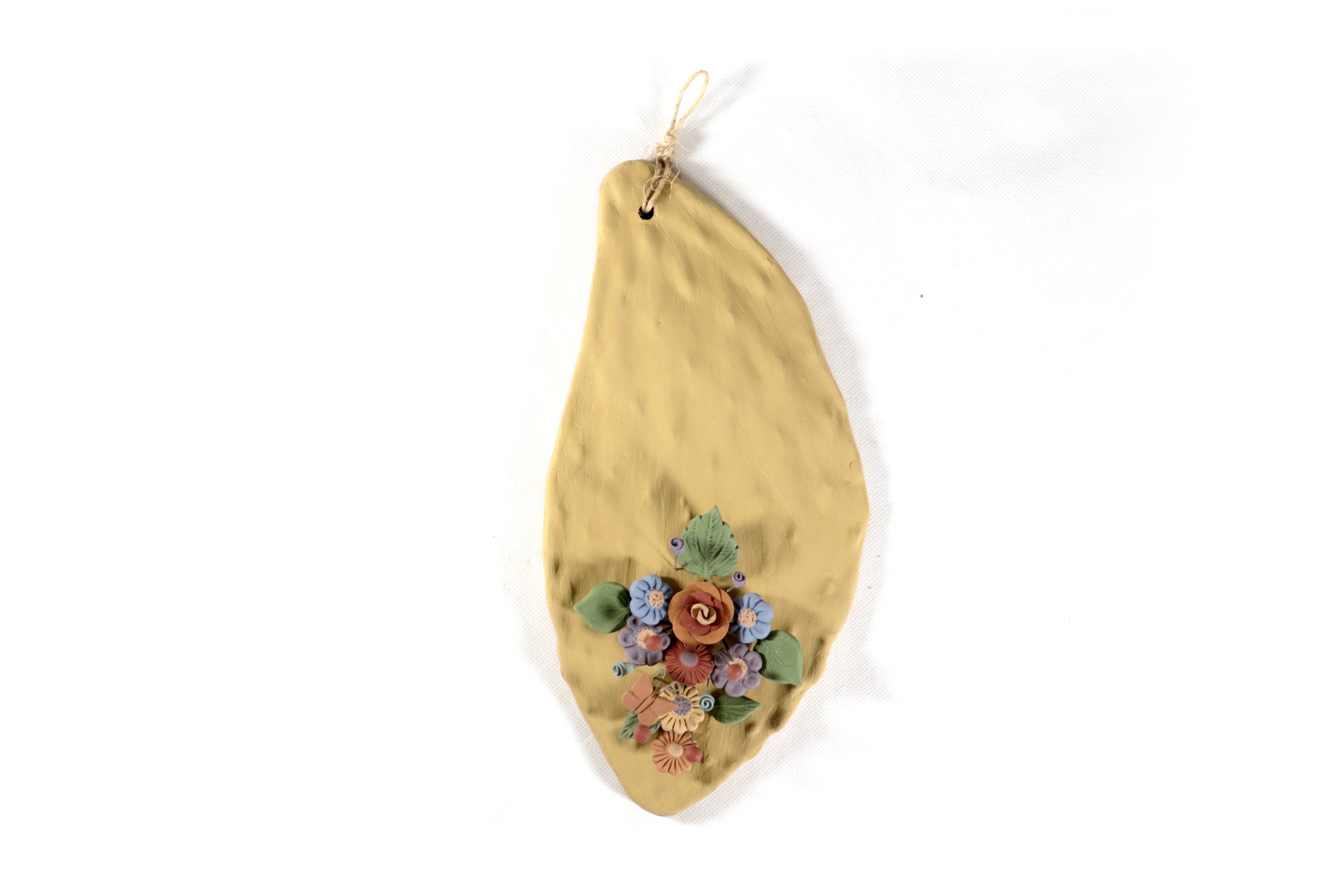 Handcrafted Prickly Pear Cactus with Flowers - Arte Mexicano for Wall - 10.8 in. Cecilio