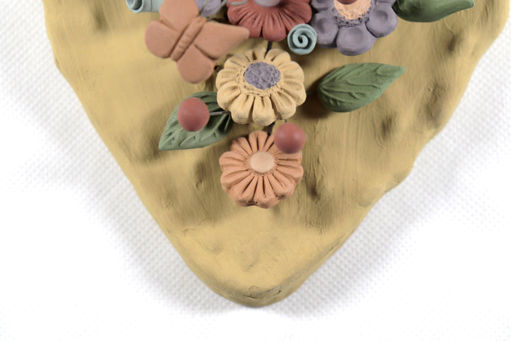 Handcrafted Prickly Pear Cactus with Flowers - Arte Mexicano for Wall - 10.8 in. Cecilio