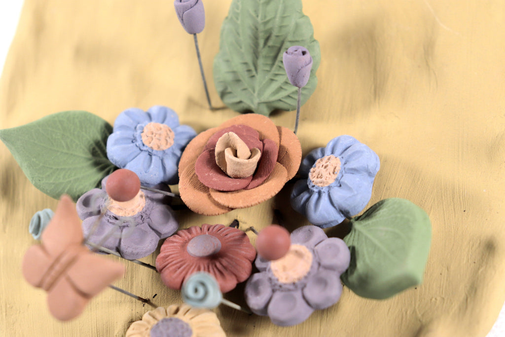 Handcrafted Prickly Pear Cactus with Flowers - Arte Mexicano for Wall - 10.8 in. Cecilio