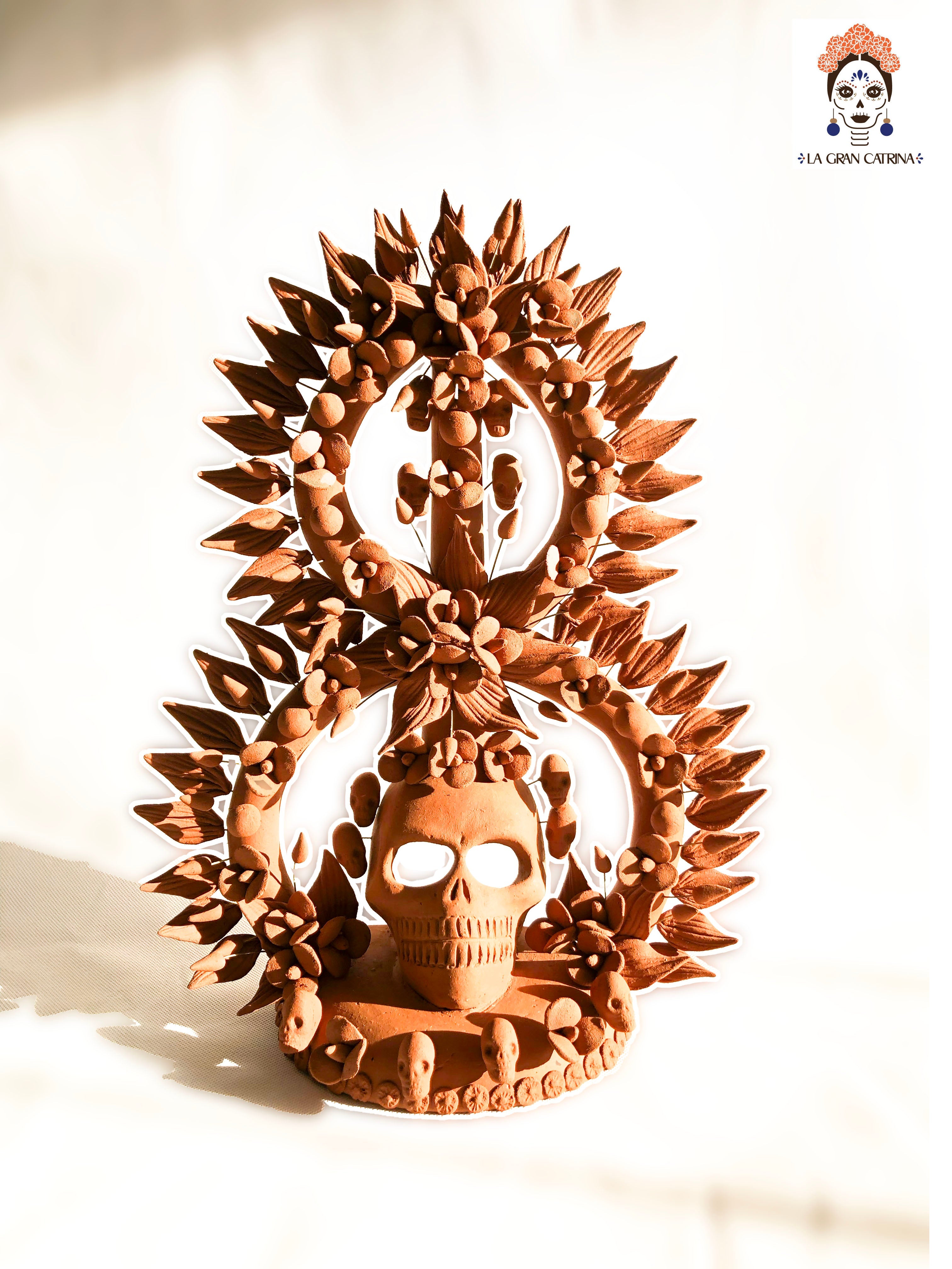 Offering of Skull - Natural Clay 16.1 in. Pery