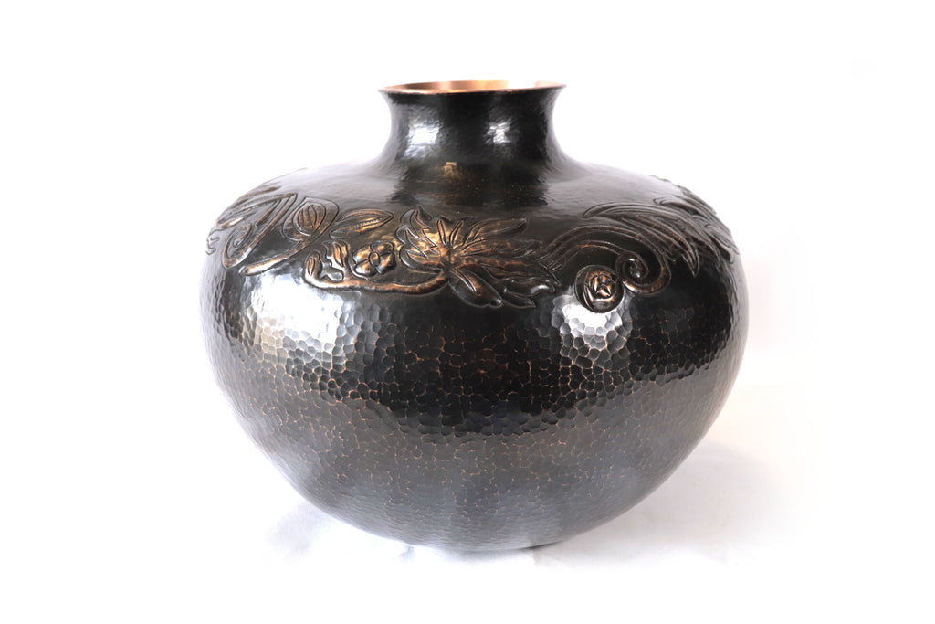 Vase of cobre terminado black - 18 in. Santa Clara del Cobre