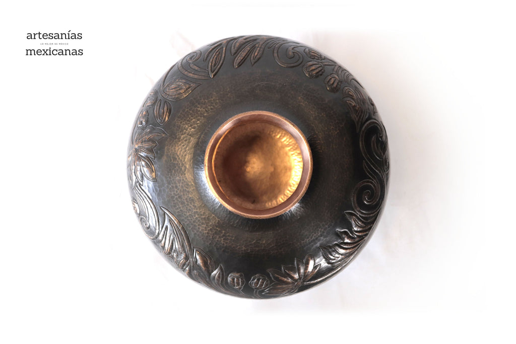 Vase of cobre terminado black - 18 in. Santa Clara del Cobre