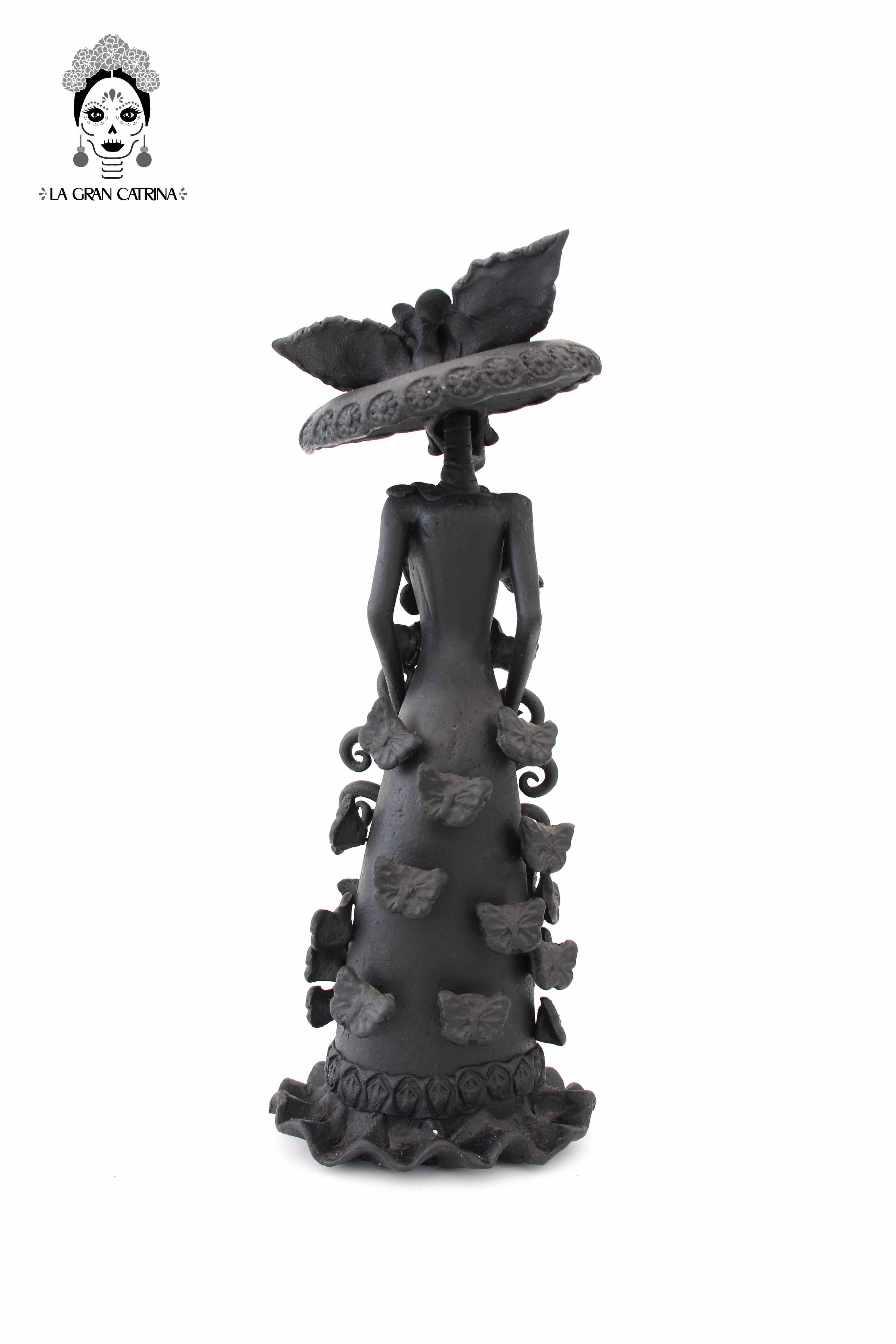 Pareja Catrinas Black Clay Handcrafted - 12 in. Pery