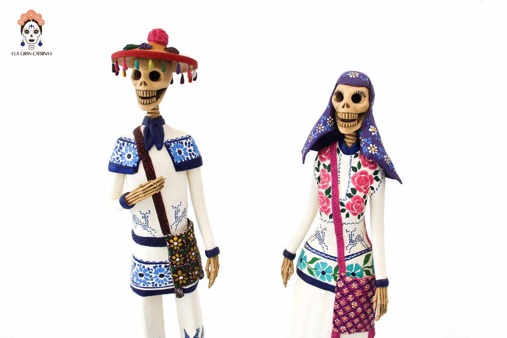 Pair of Catrines Huicholes - 20 in. - Made to Order Adan