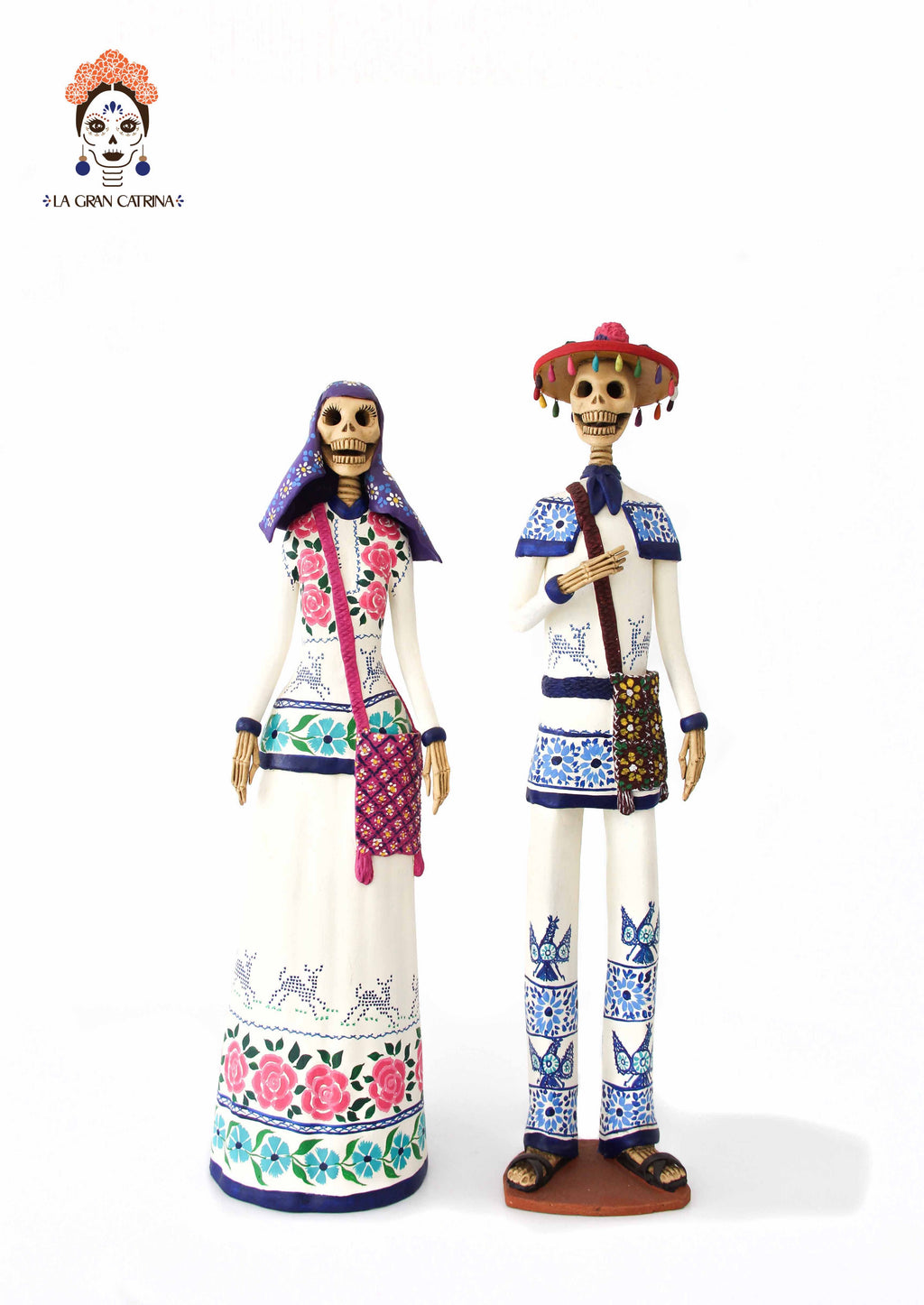 Pair of Catrines Huicholes - 20 in. - Made to Order Adan