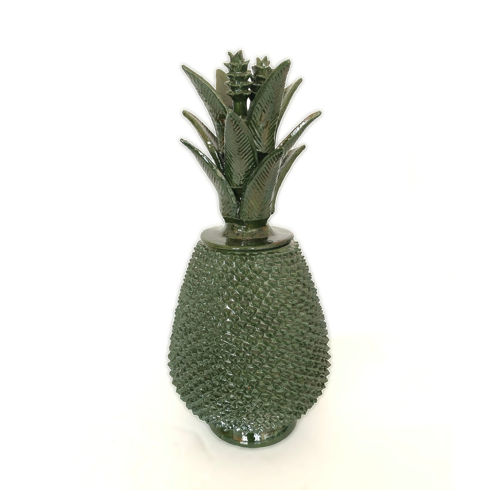 Michoacán Clay Pineapple - Spikes Green - 20 in. - in. Production Juan Gtz