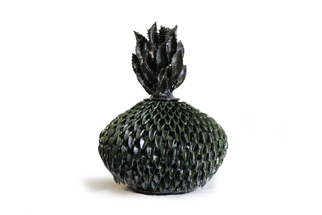 Michoacán Clay Pineapple - 28.3 in. - Green Wide Leaves Juan Gtz