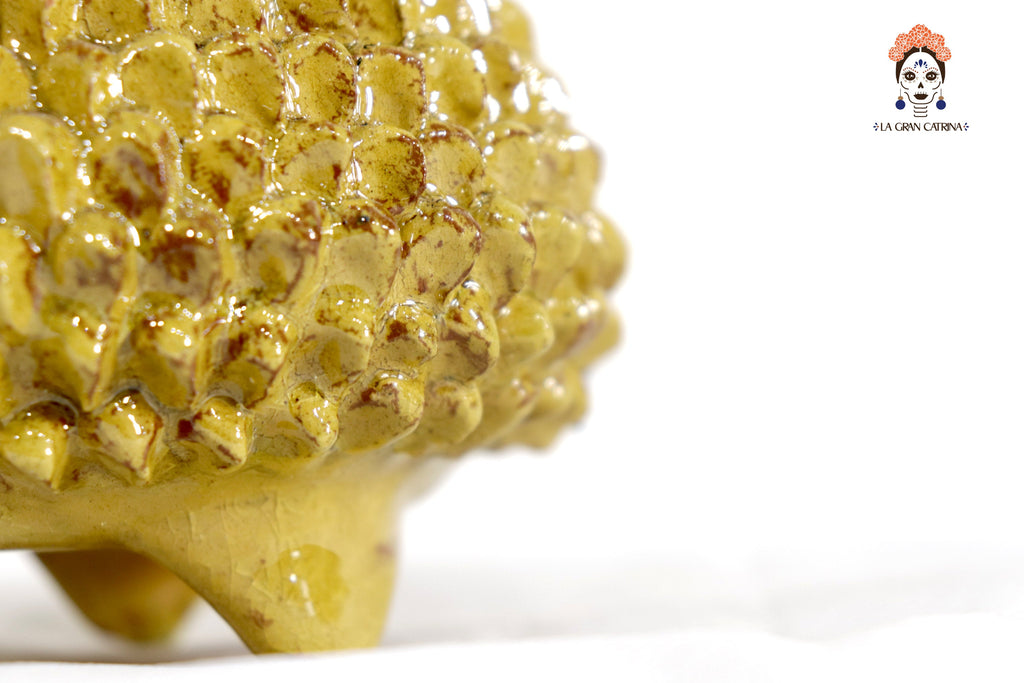 Yellow Pineapple Glazed Clay - 7.7 in. Juan Gtz