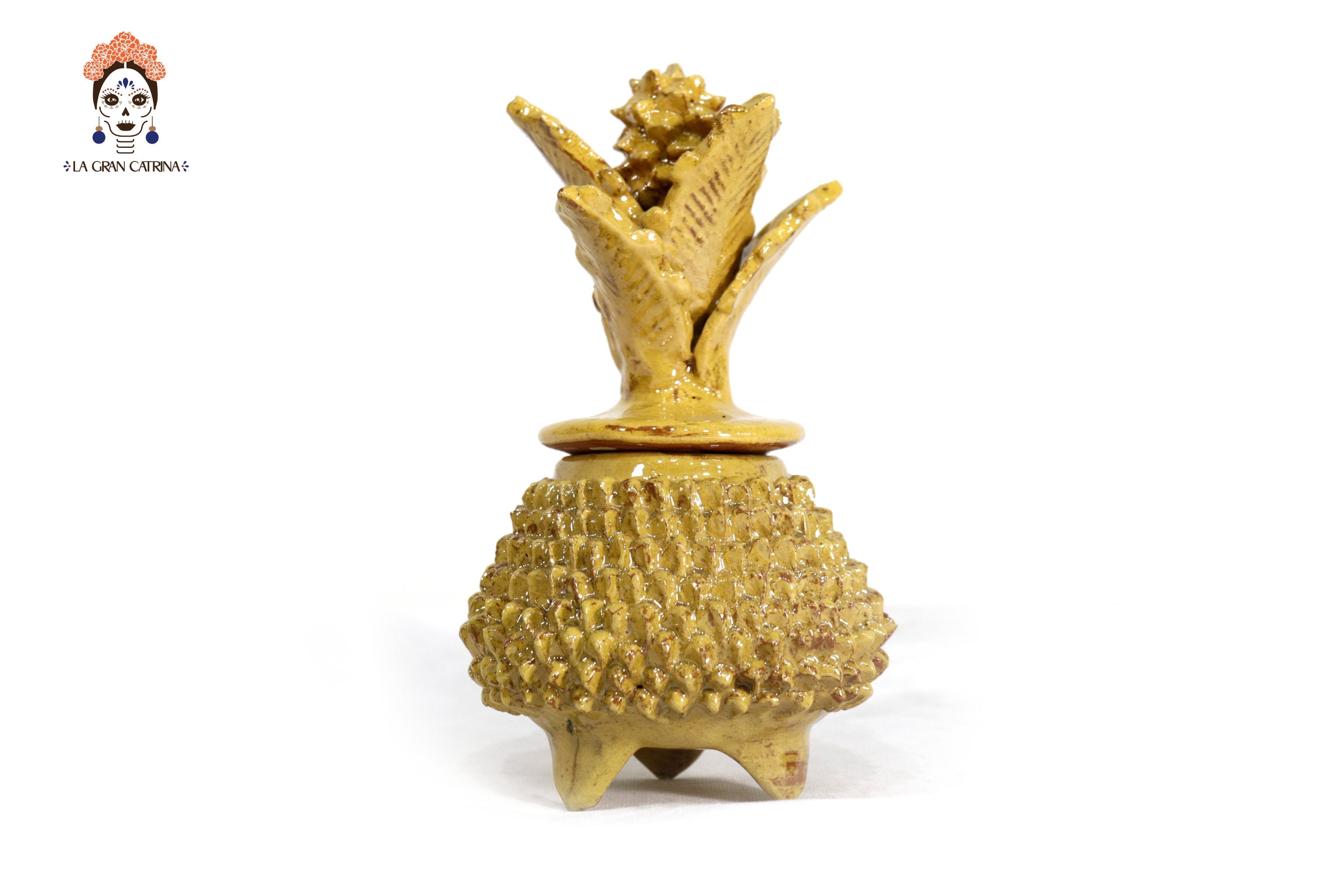 Yellow Pineapple Glazed Clay - 7.7 in. Juan Gtz