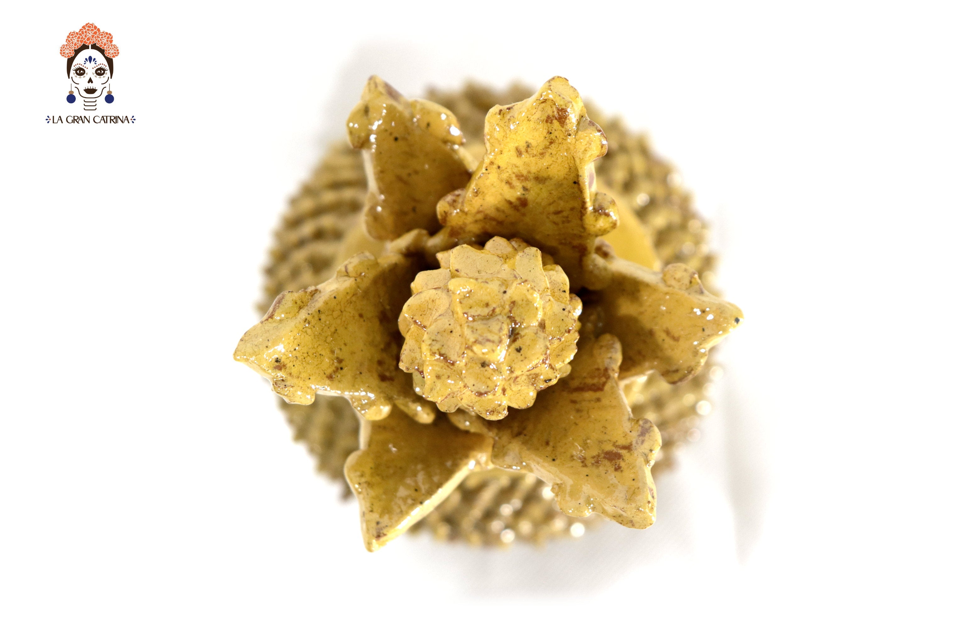 Yellow Pineapple Glazed Clay - 7.7 in. Juan Gtz