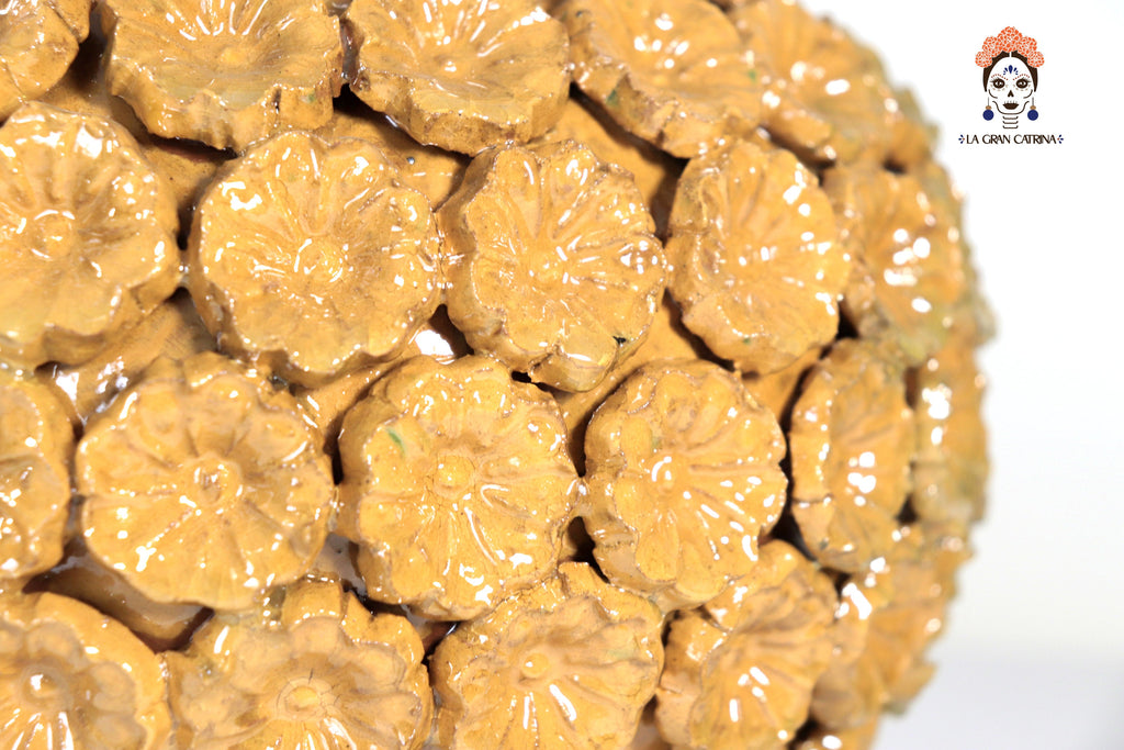 Michoacán Clay Pineapple - Yellow Flowers - Tangancícuaro - 18 in. Juan Gtz