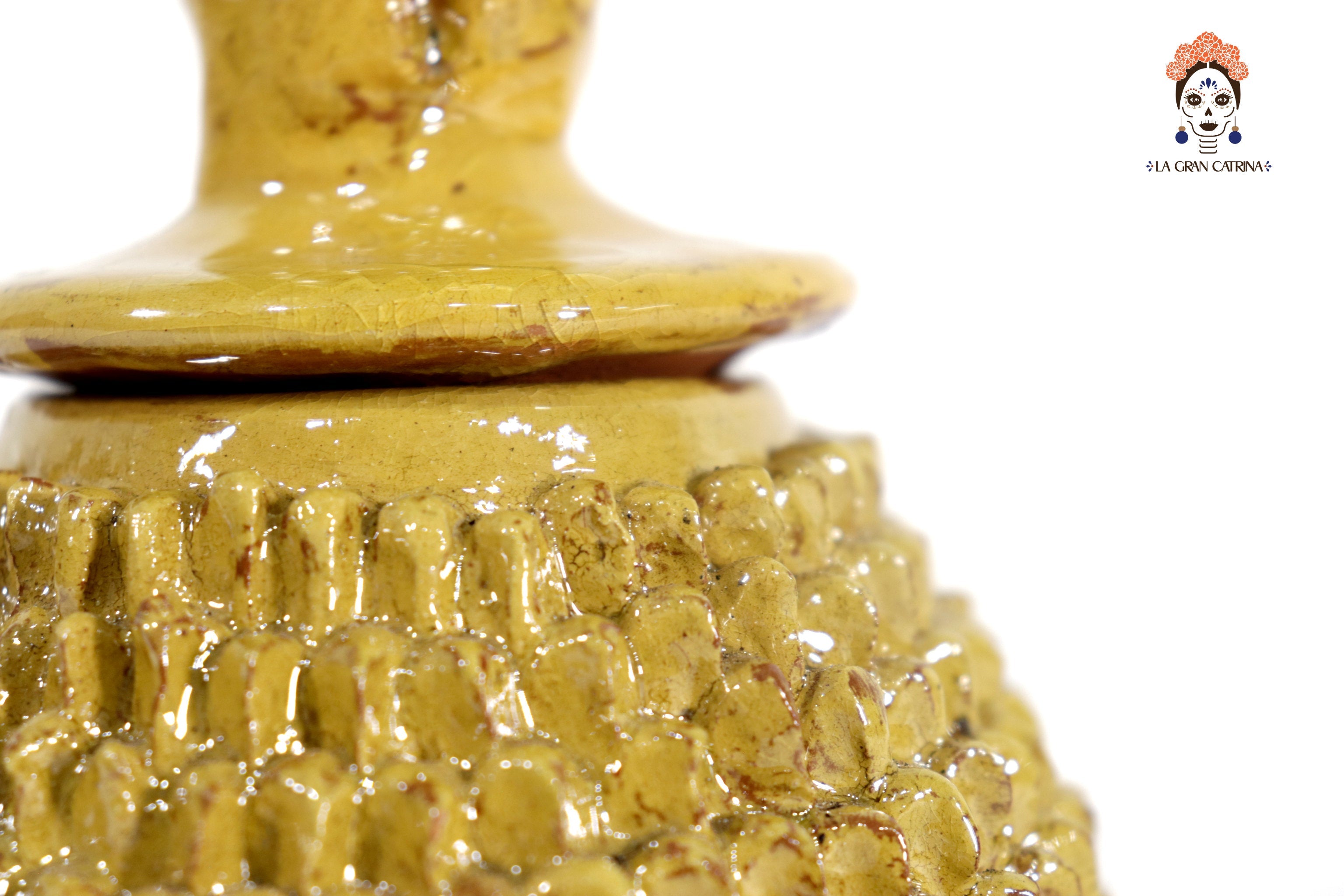 Yellow Pineapple Glazed Clay - 7.7 in. Juan Gtz
