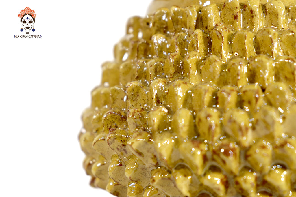Yellow Pineapple Glazed Clay - 7.7 in. Juan Gtz