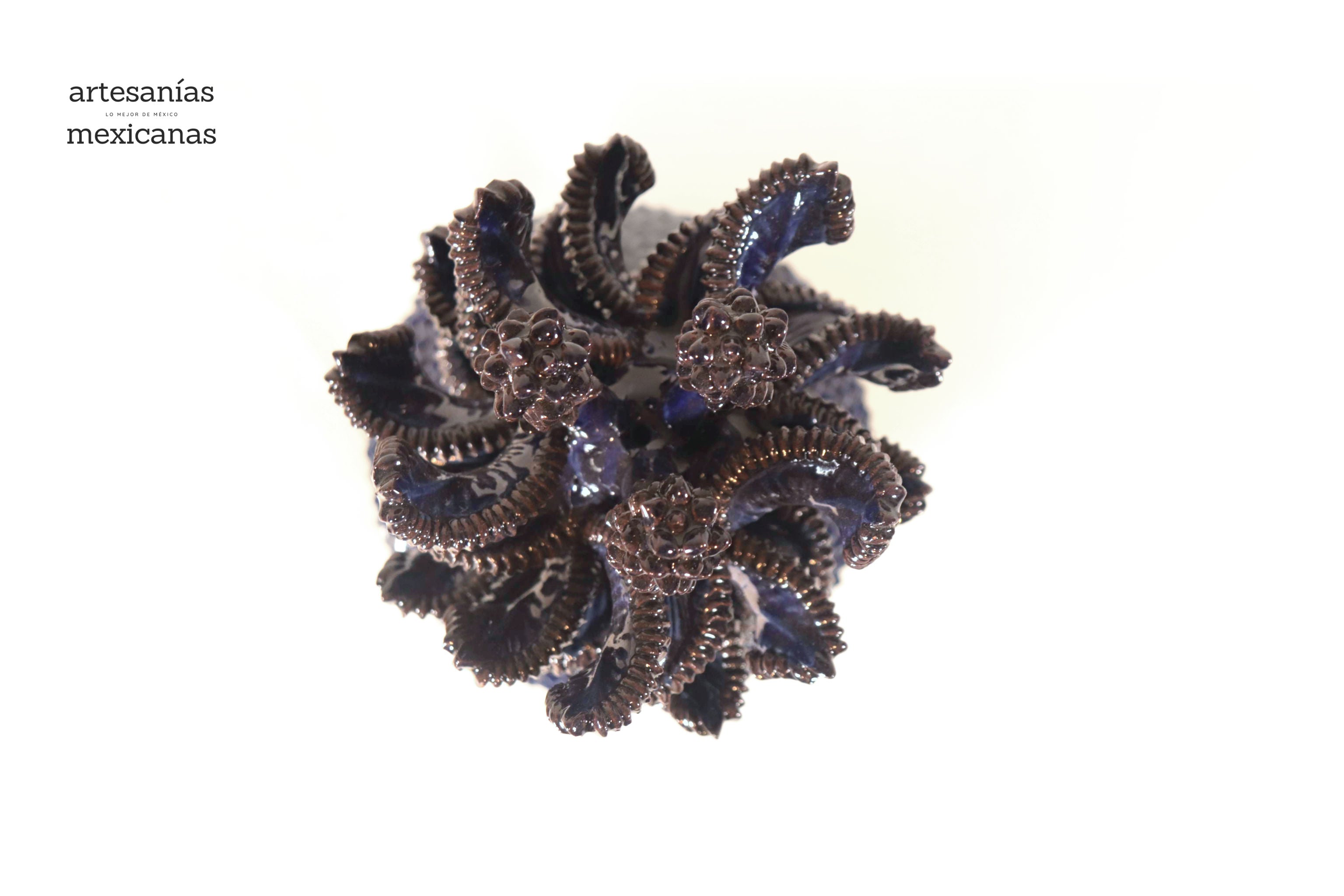 Blue Pineapple with Spikes with Leaves Curved - 15 in. Juan Gtz