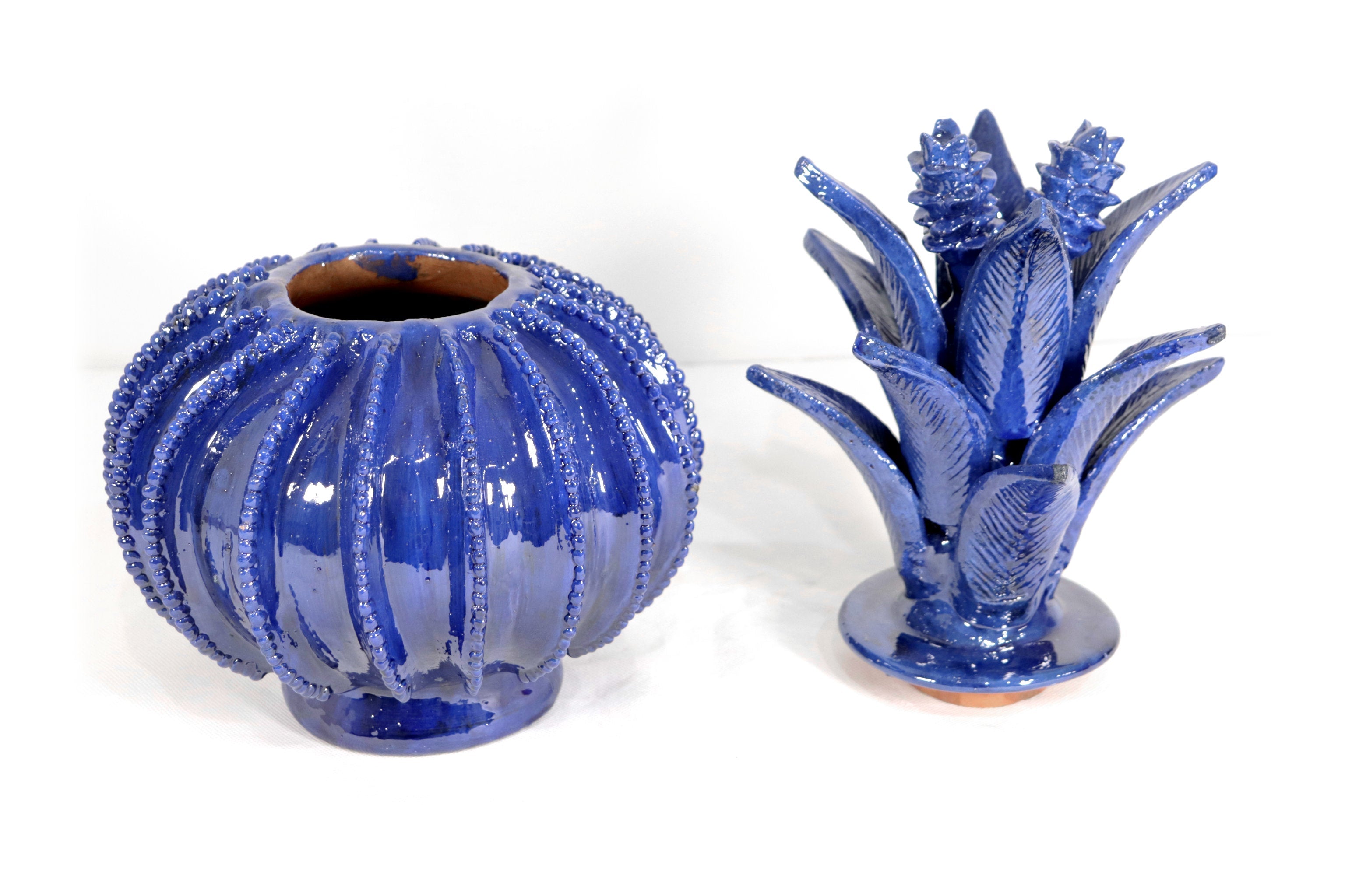 Michoacán Clay Pineapple - Blue barrel cactus - 13 in. Juan Gtz