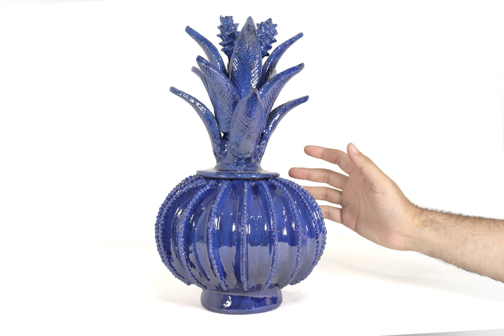 Michoacán Clay Pineapple - Blue barrel cactus - 13 in. Juan Gtz