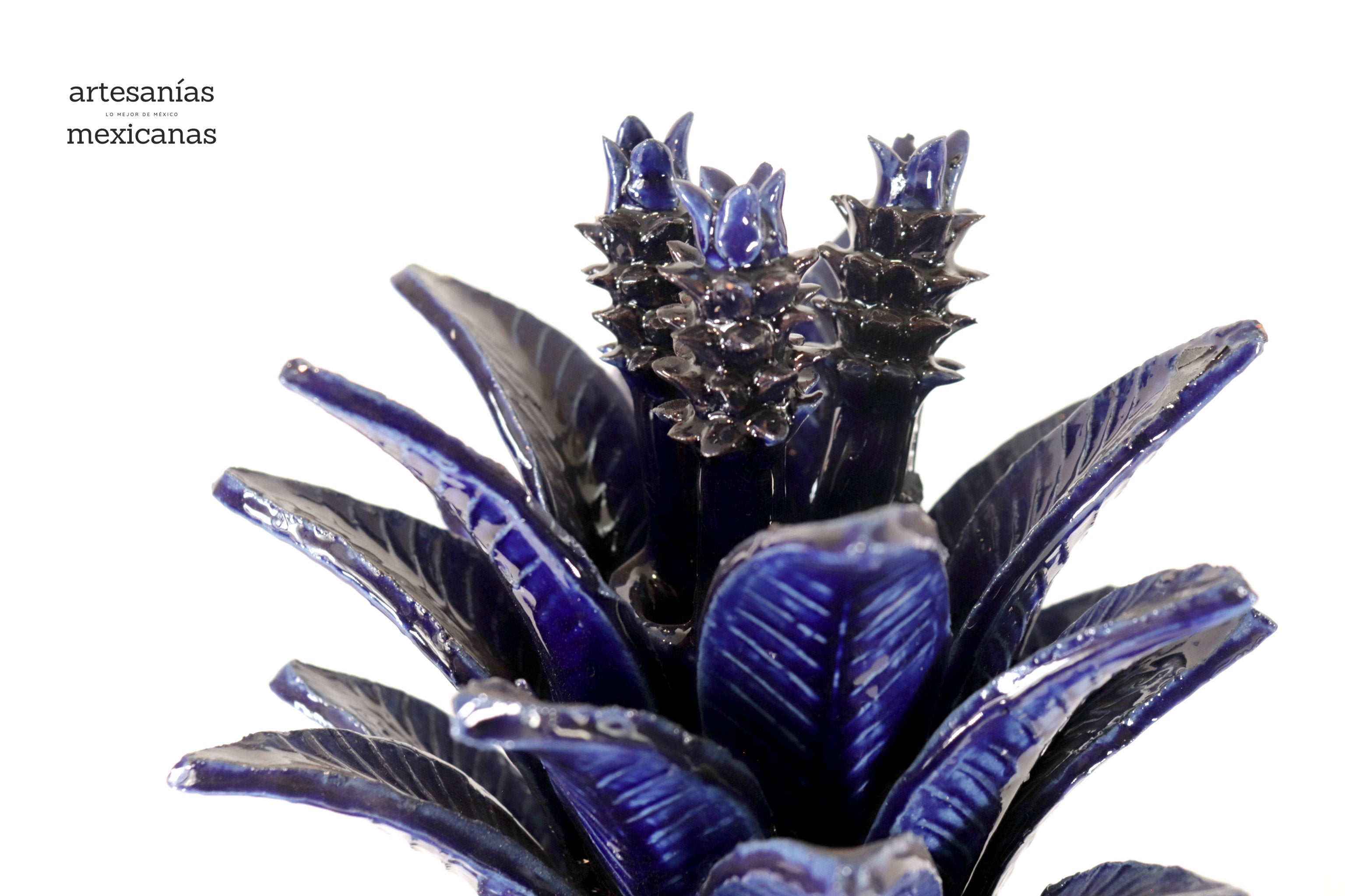 Michoacán Clay Pineapple - Saucer blue - 23 in. Chema SJG