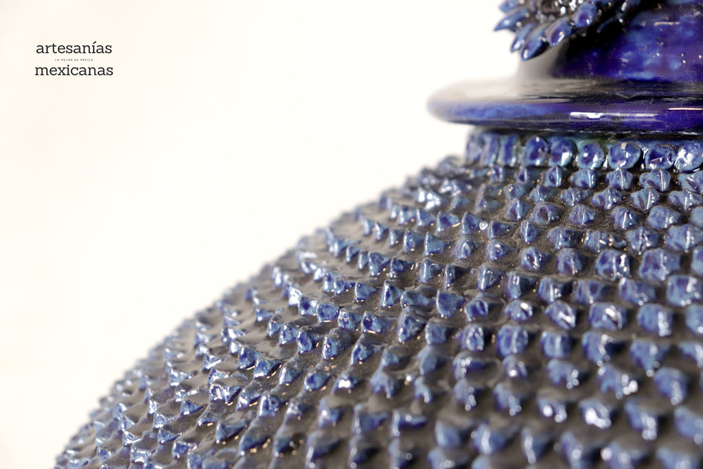 Michoacán Clay Pineapple - Saucer blue - 23 in. Chema SJG