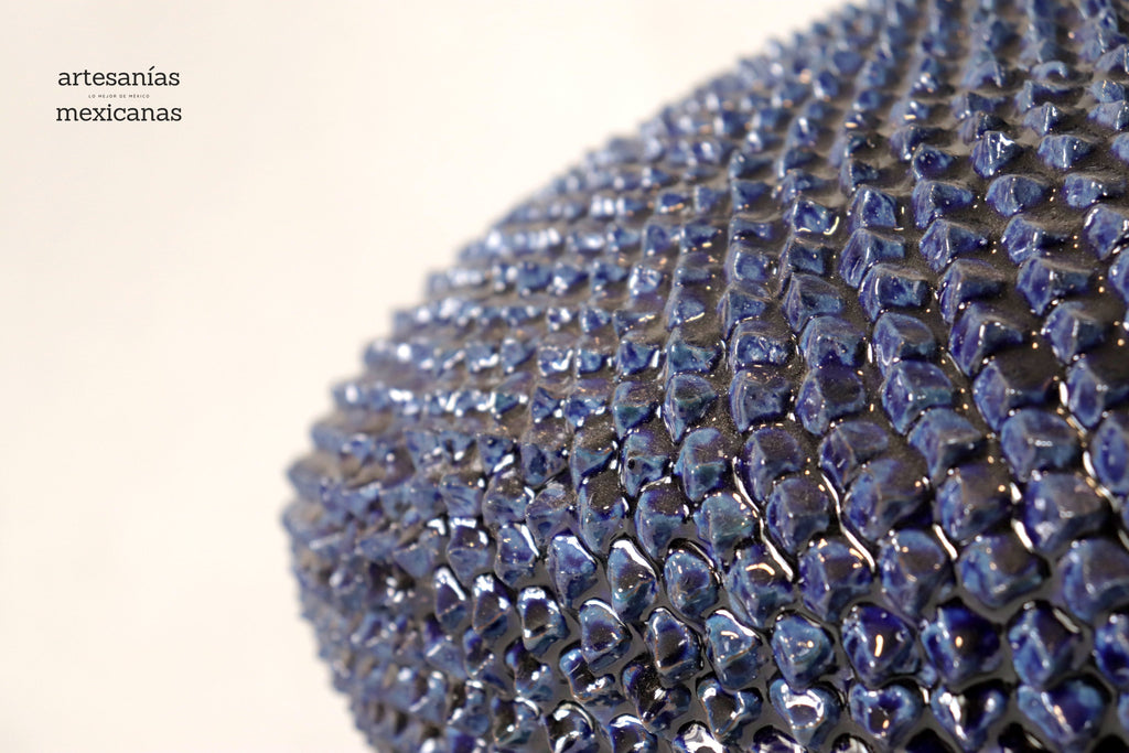 Michoacán Clay Pineapple - Saucer blue - 23 in. Chema SJG