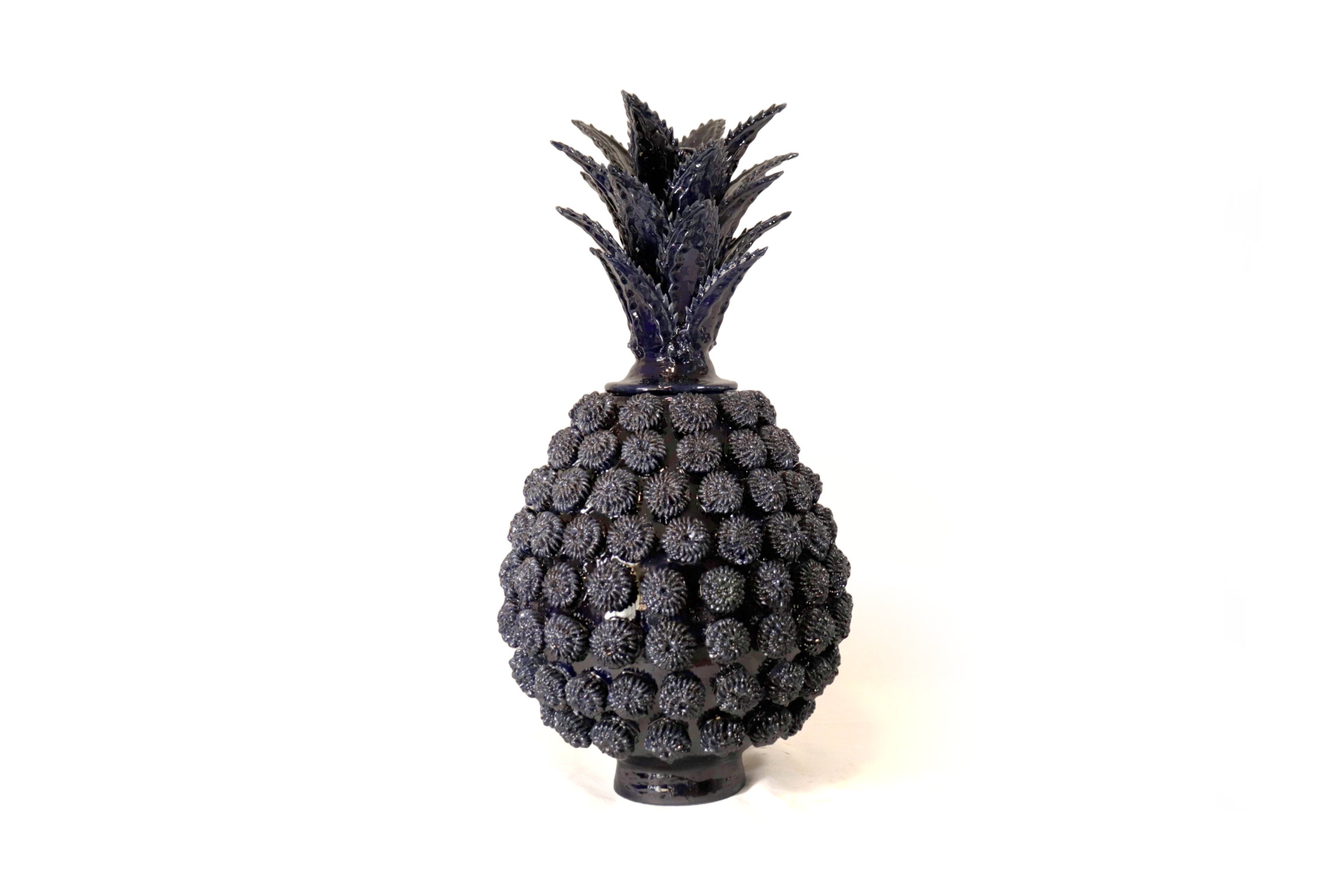 Michoacán Clay Pineapple - Pinkles Blue - 27.7 in. Chema SJG