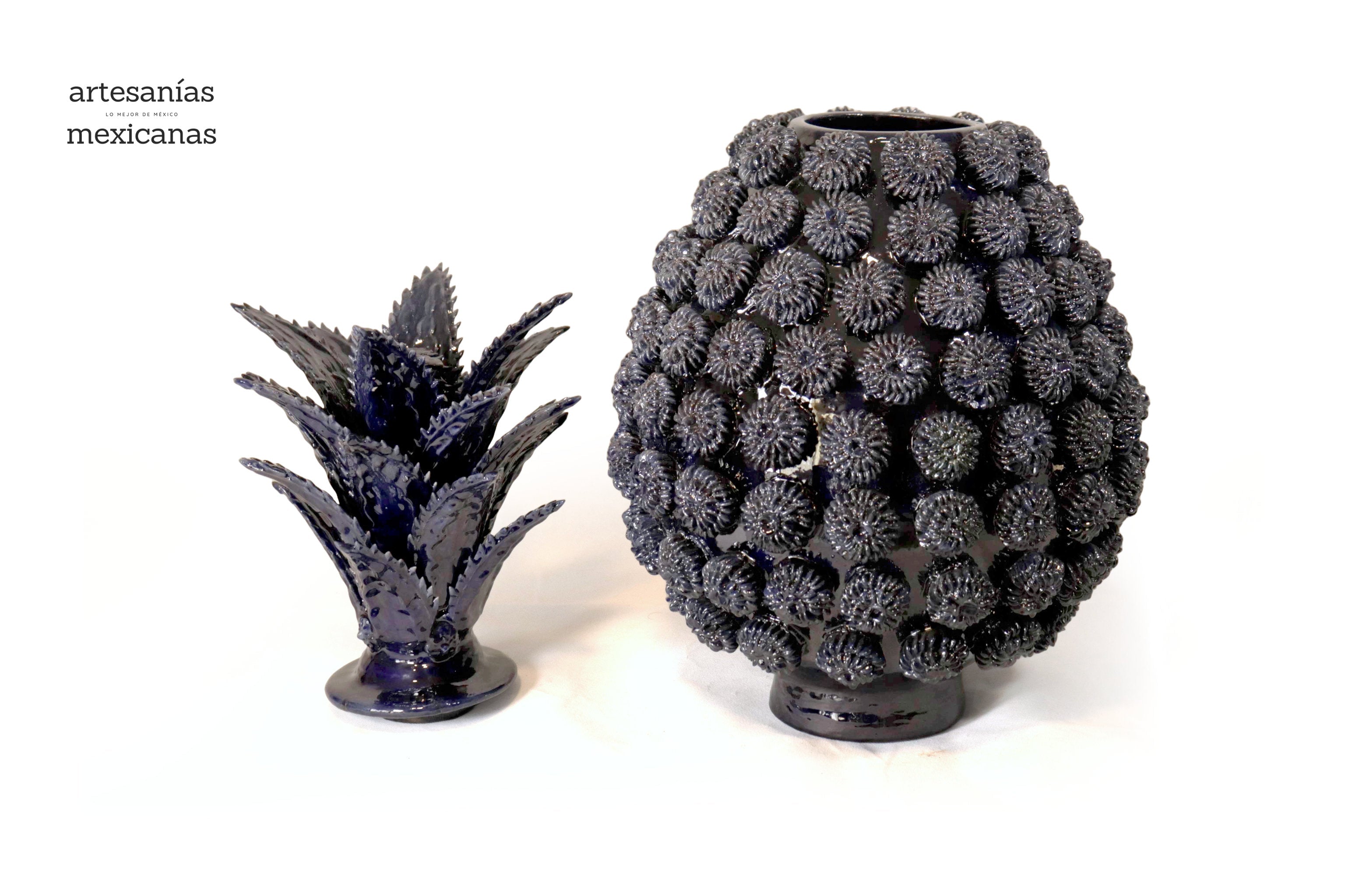 Michoacán Clay Pineapple - Pinkles Blue - 27.7 in. Chema SJG