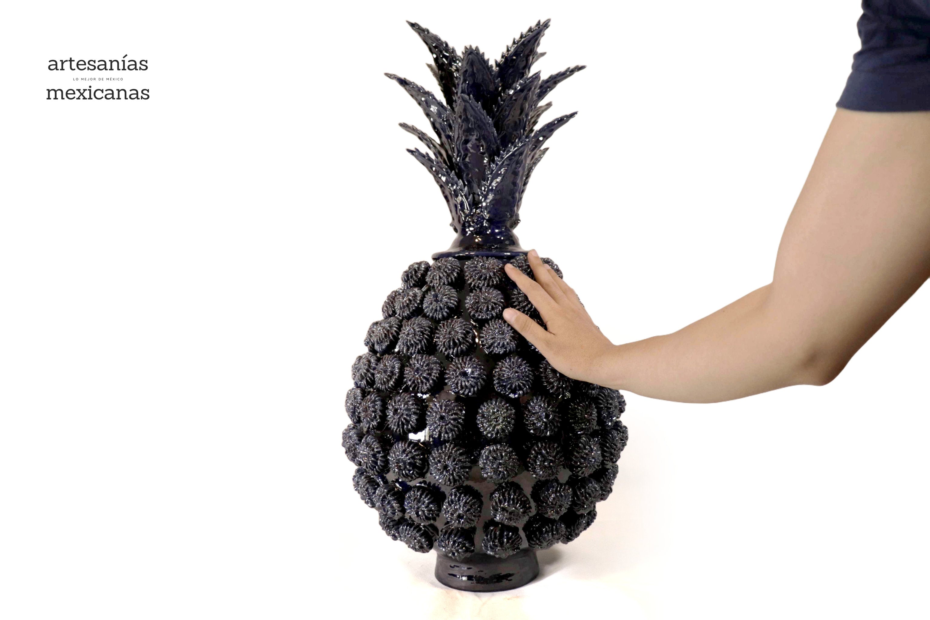 Michoacán Clay Pineapple - Pinkles Blue - 27.7 in. Chema SJG