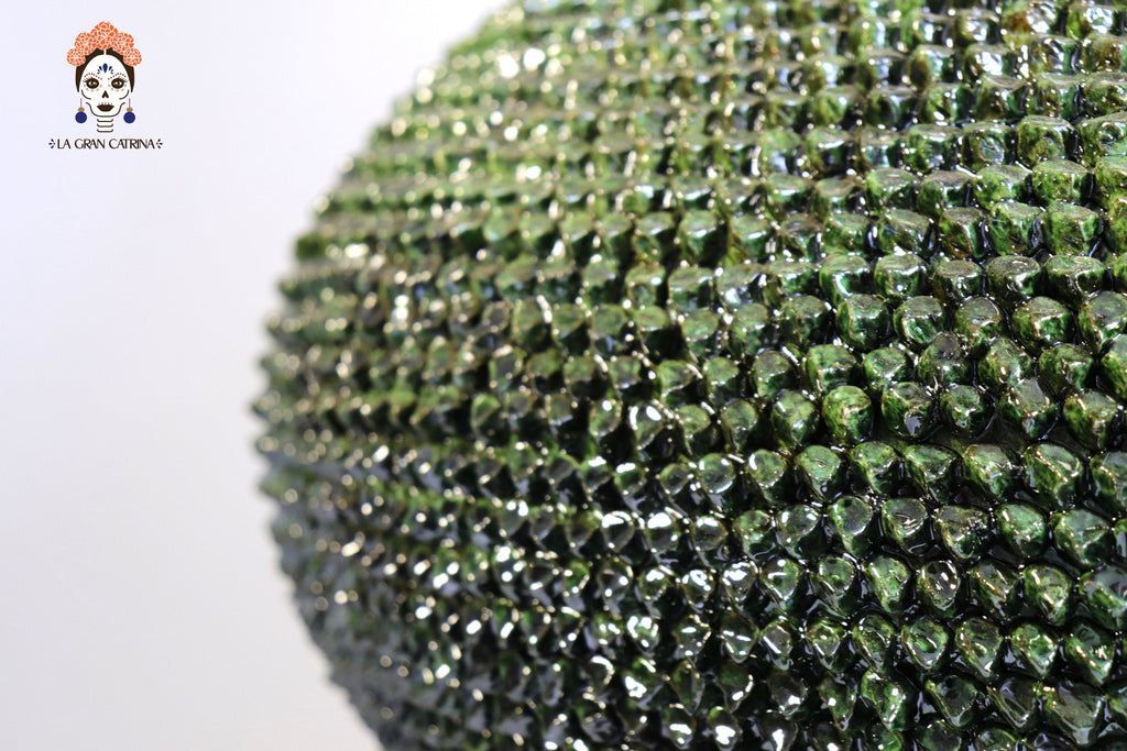 Michoacán Clay Pineapple - 30.7 in. - Green Spikes Juan Gtz