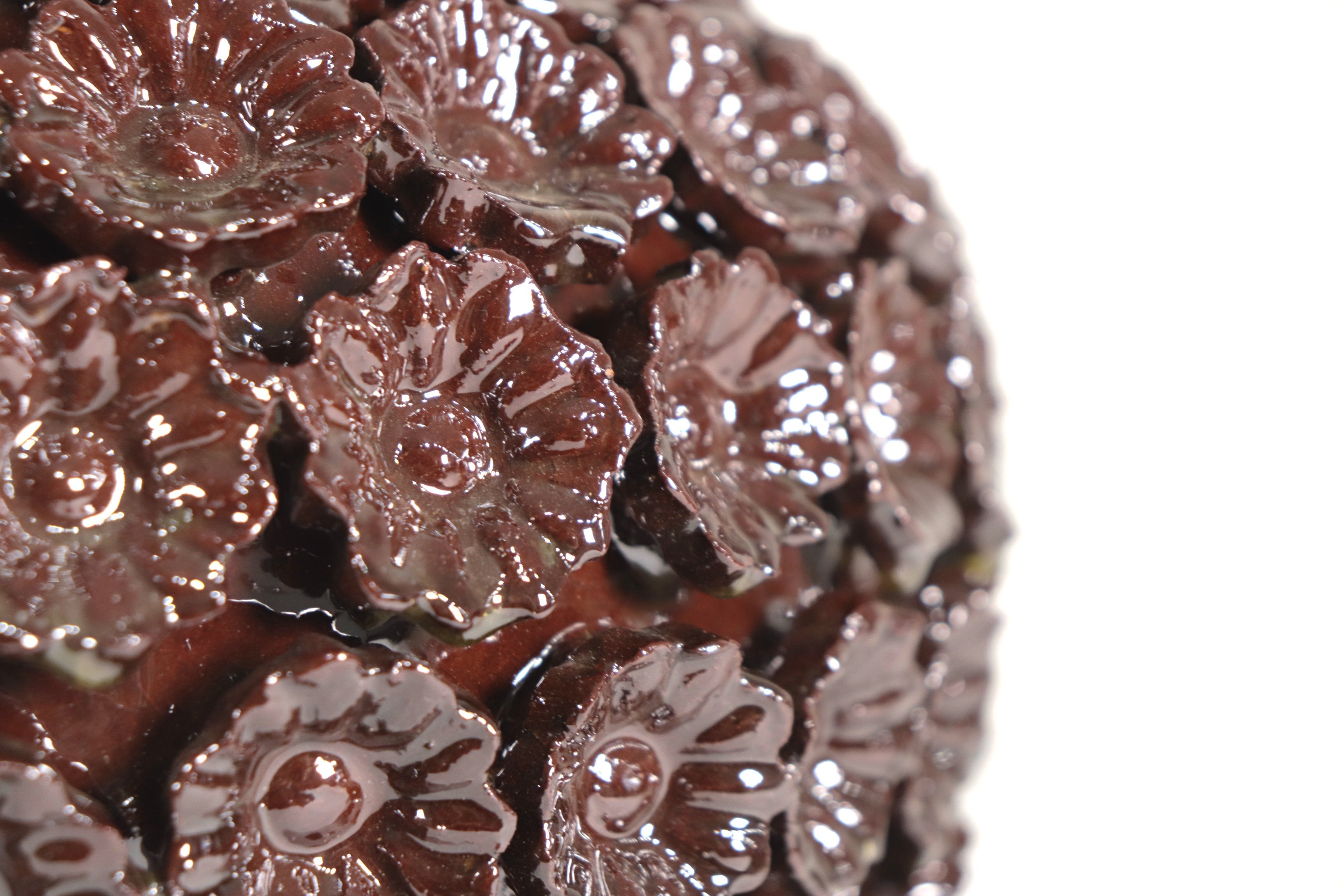 Michoacán Clay Pineapple - Brown with Flowers - Tangancícuaro - 18 in. Juan Gtz