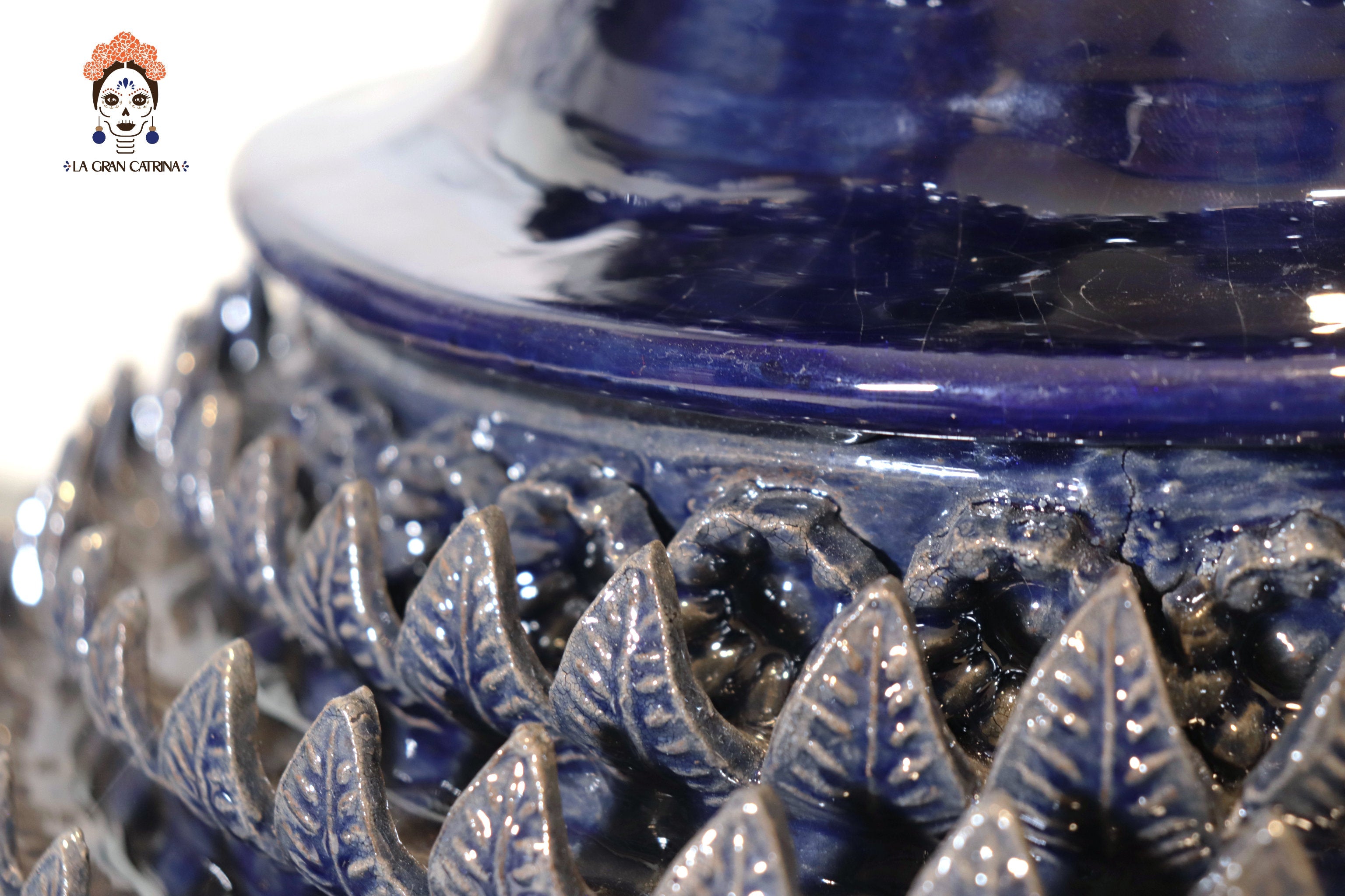 Michoacán Clay Pineapple - Blue Contest - 29 in. Juan Gtz
